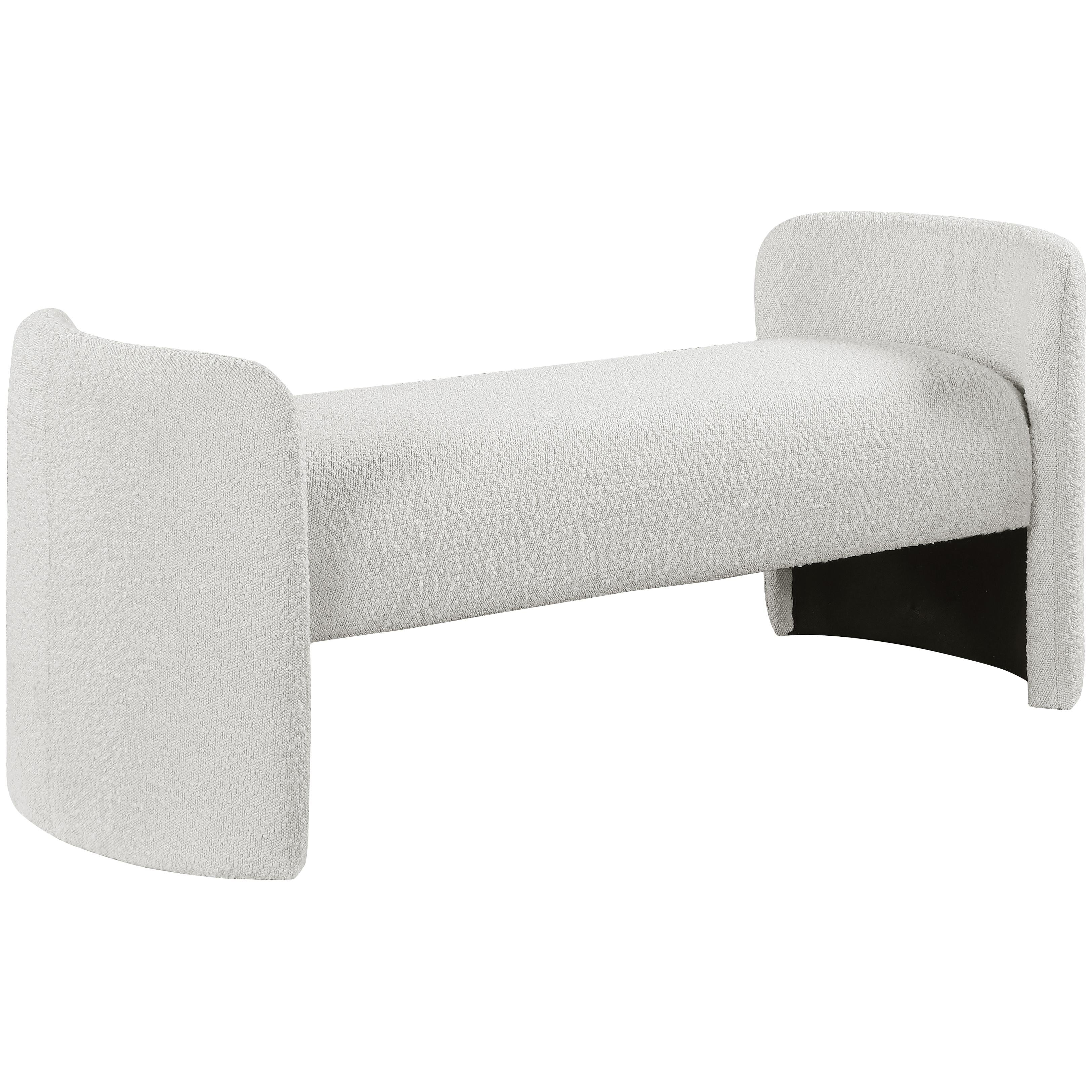 Meridian Peyton Cream Boucle Fabric Bench