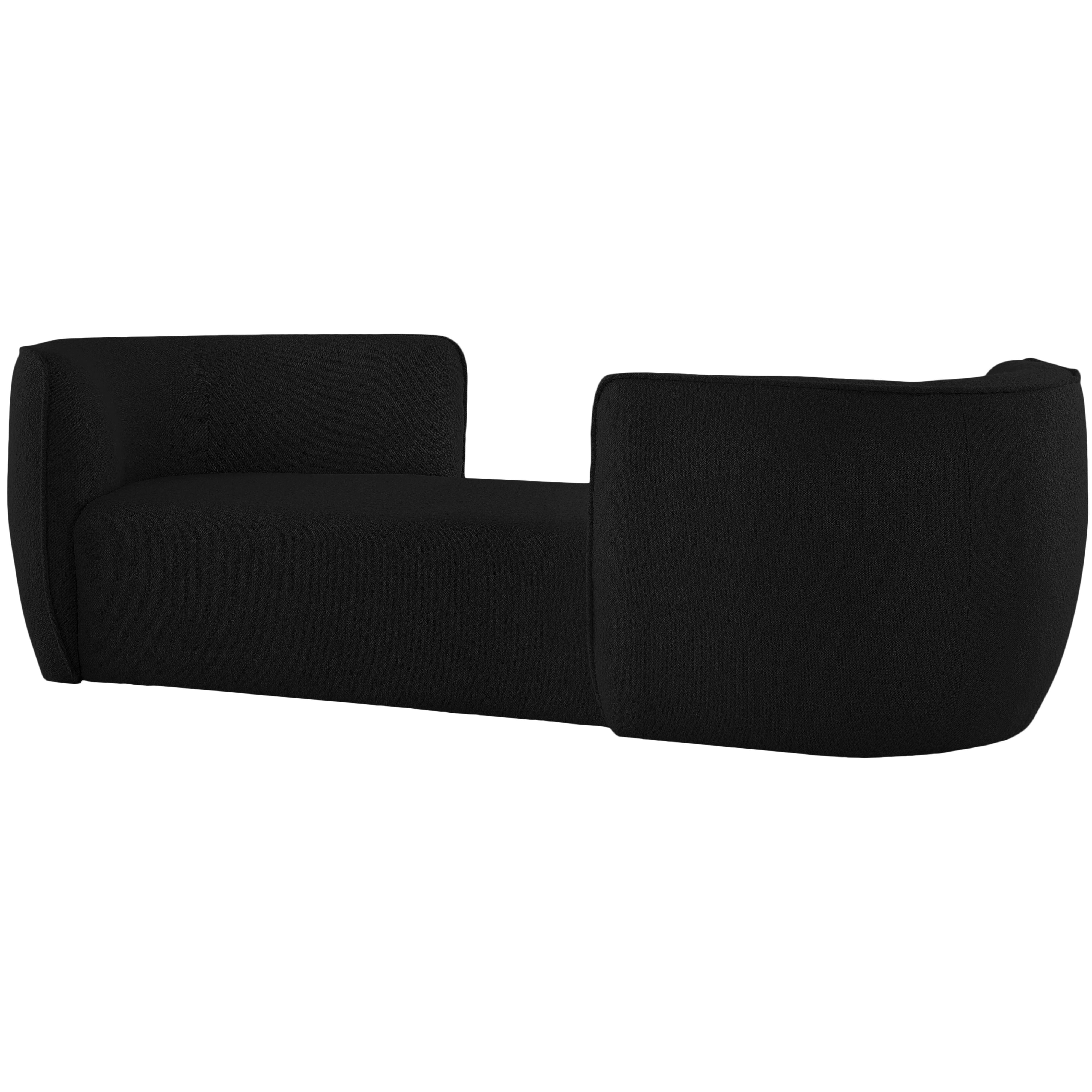 Meridian Hilton Black Fabric Chaise