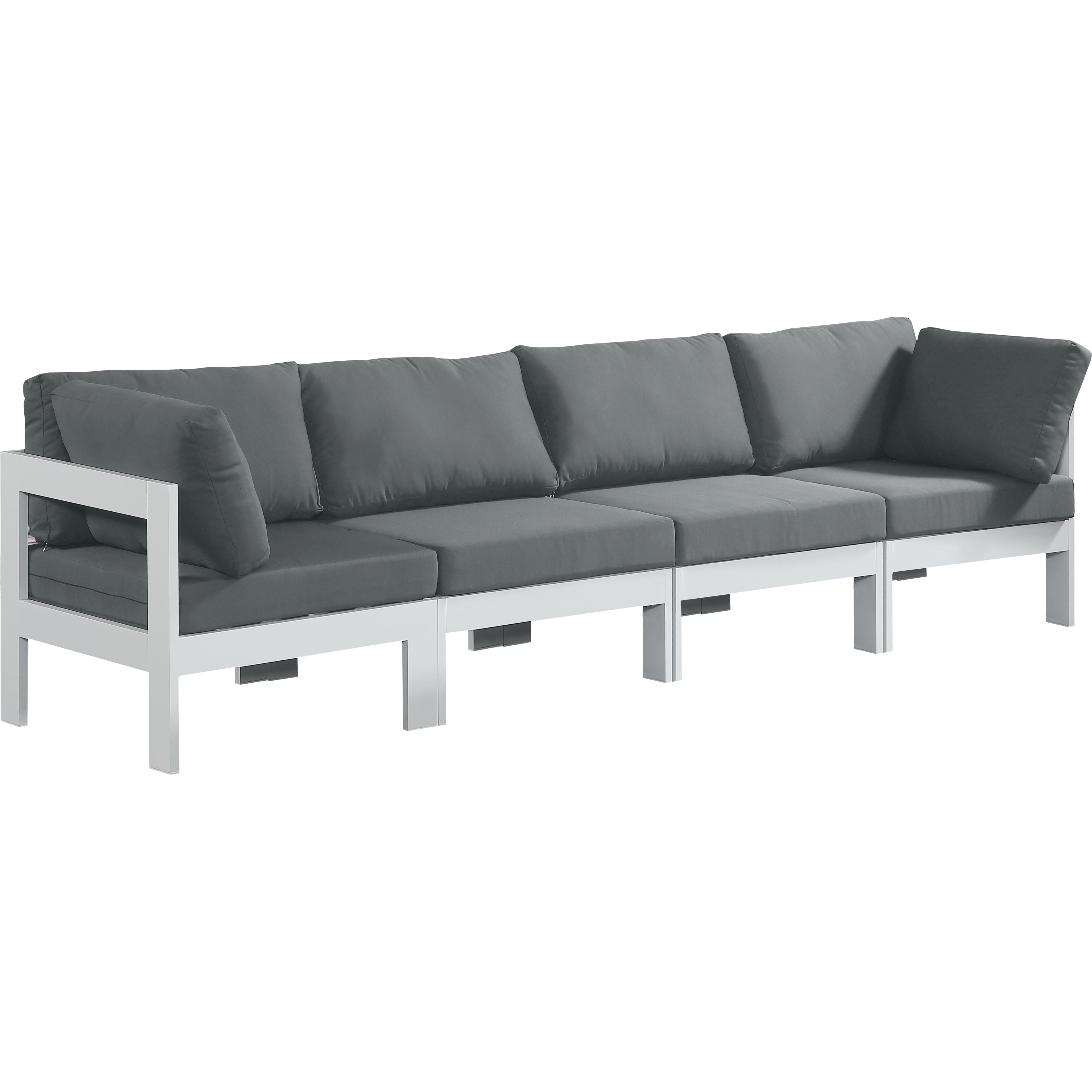Meridian Nizuc Grey Water Resistant Fabric Outdoor Patio Modular Sofa
