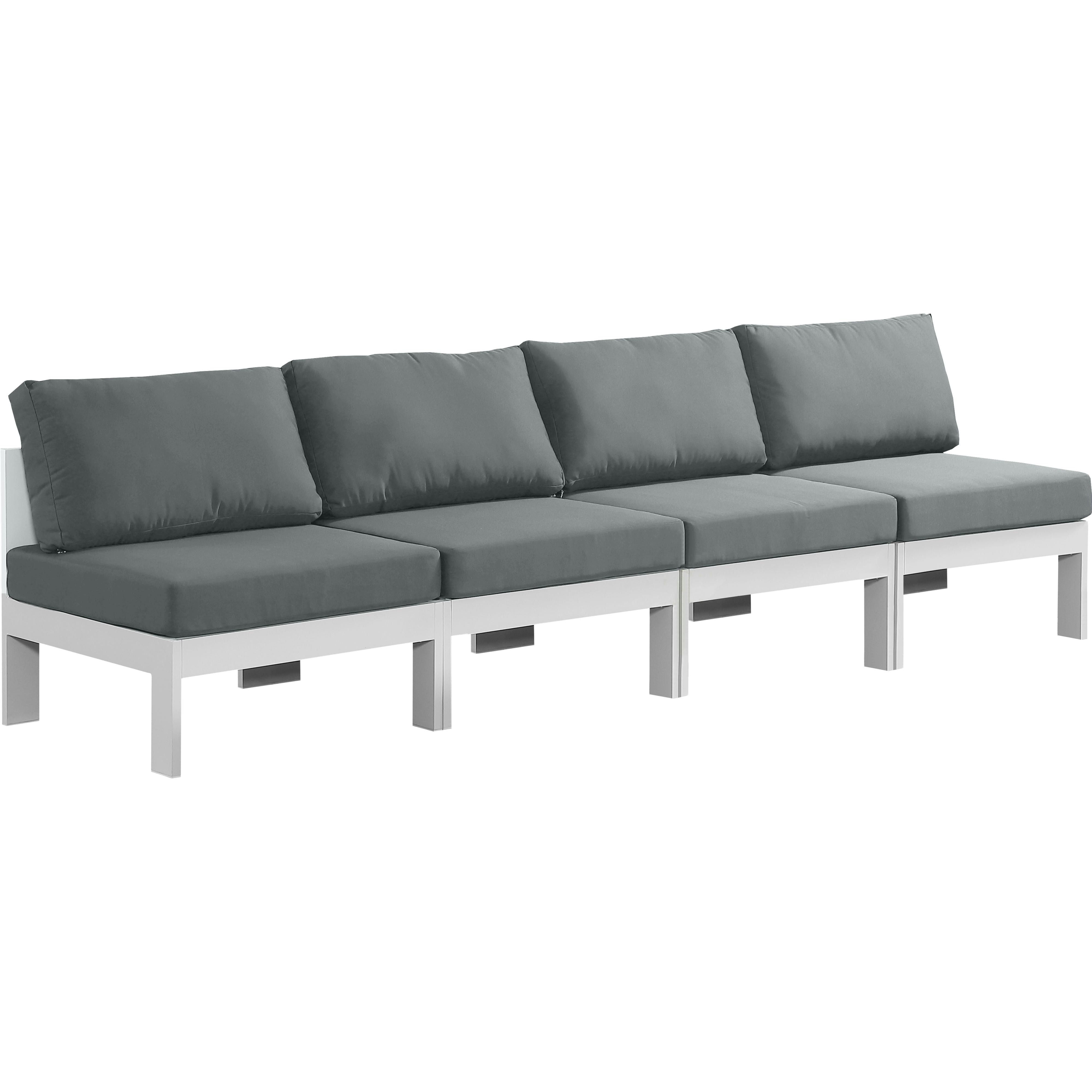 Meridian Nizuc Grey Water Resistant Fabric Outdoor Patio Modular Sofa