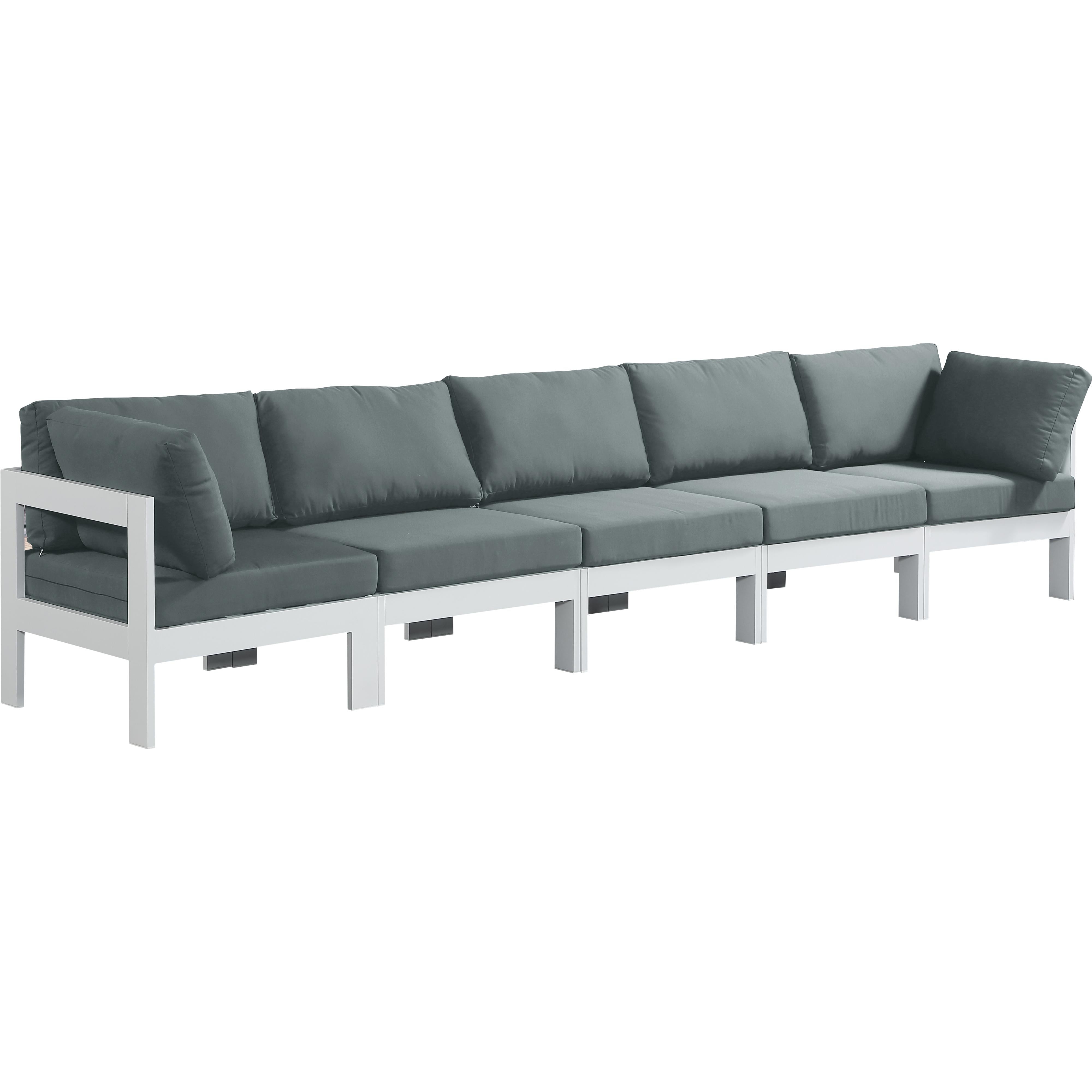 Meridian Nizuc Grey Water Resistant Fabric Outdoor Patio Modular Sofa