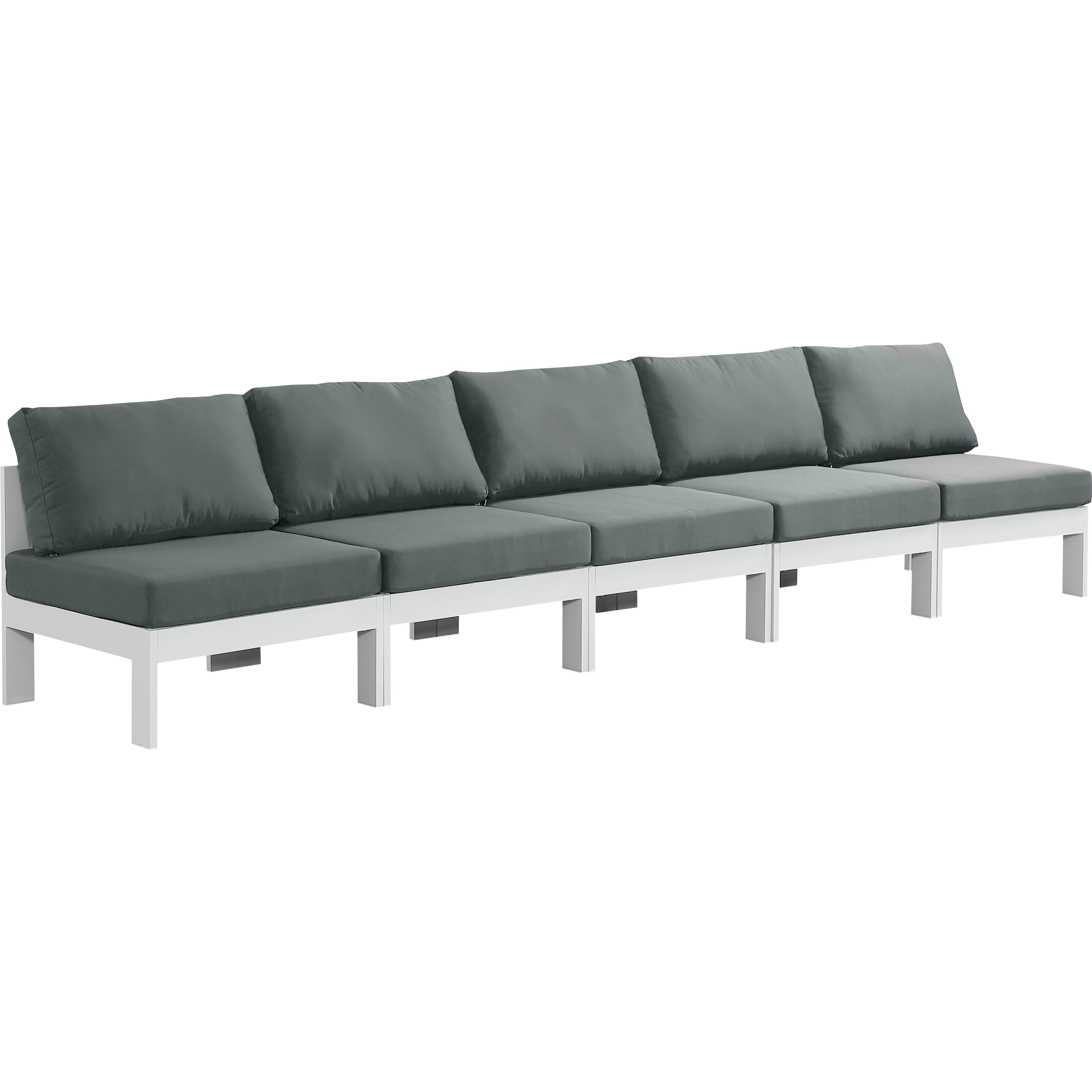 Meridian Nizuc Grey Water Resistant Fabric Outdoor Patio Modular Sofa