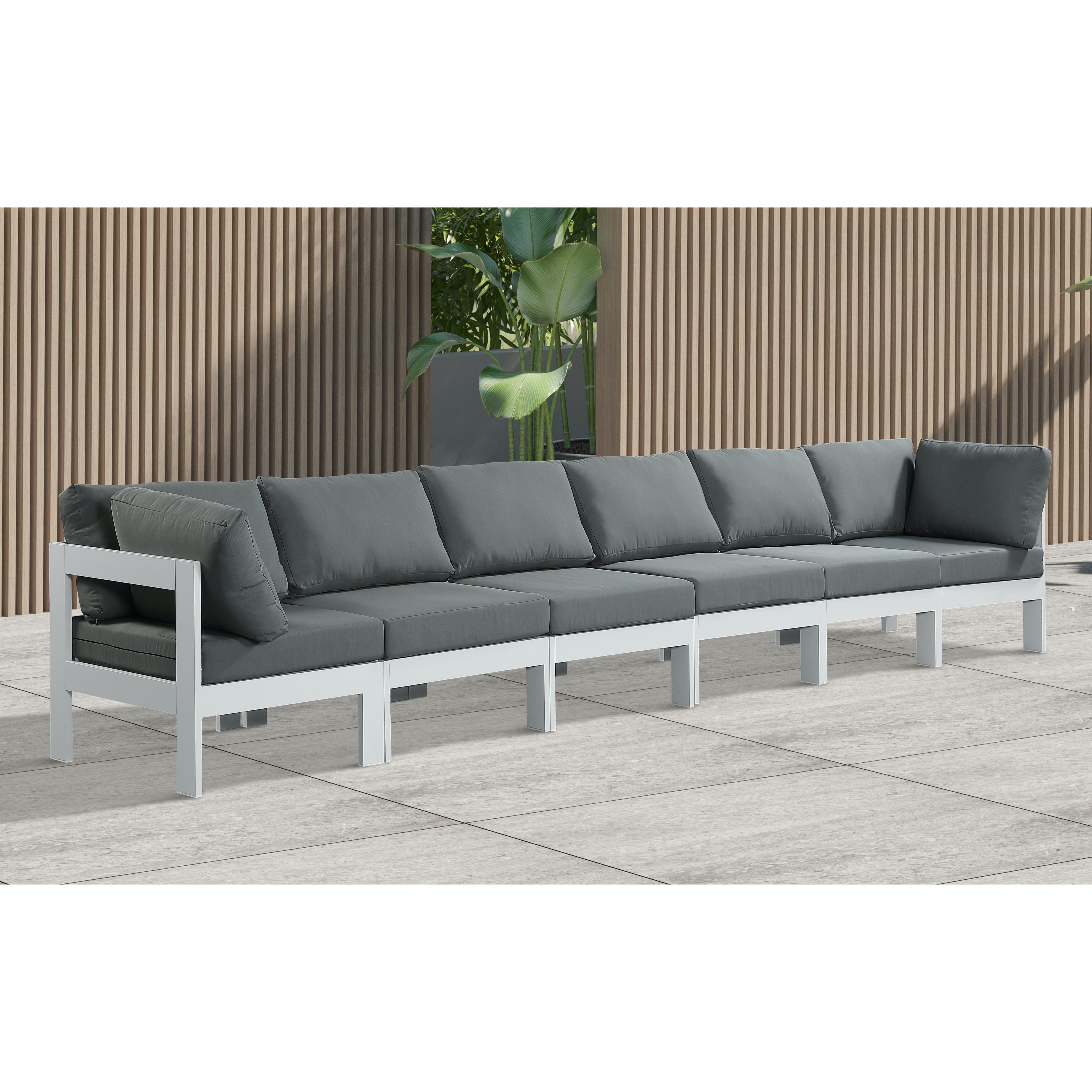 Meridian Nizuc Grey Water Resistant Fabric Outdoor Patio Modular Sofa