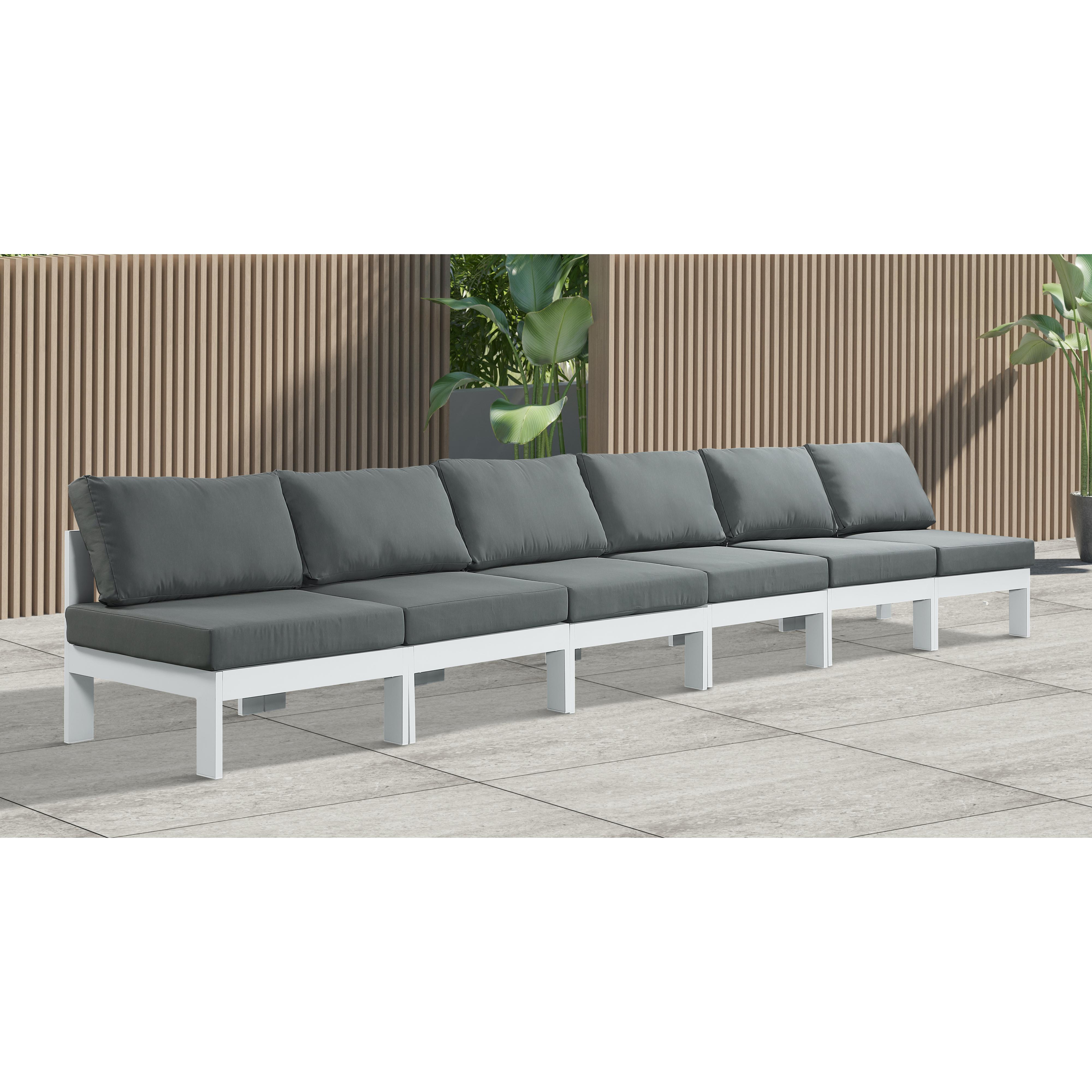 Meridian Nizuc Grey Water Resistant Fabric Outdoor Patio Modular Sofa