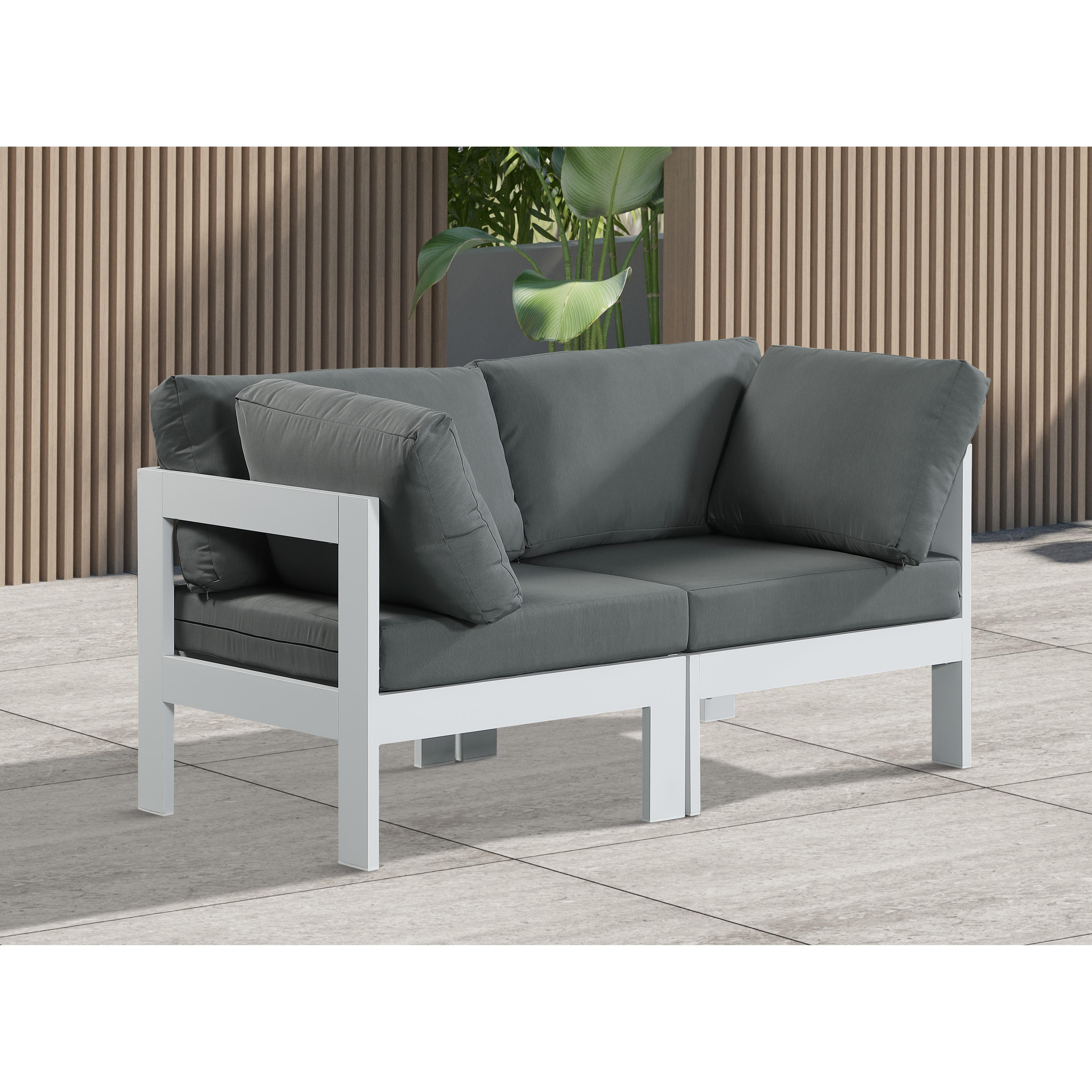 Meridian Nizuc Grey Water Resistant Fabric Outdoor Patio Modular Sofa