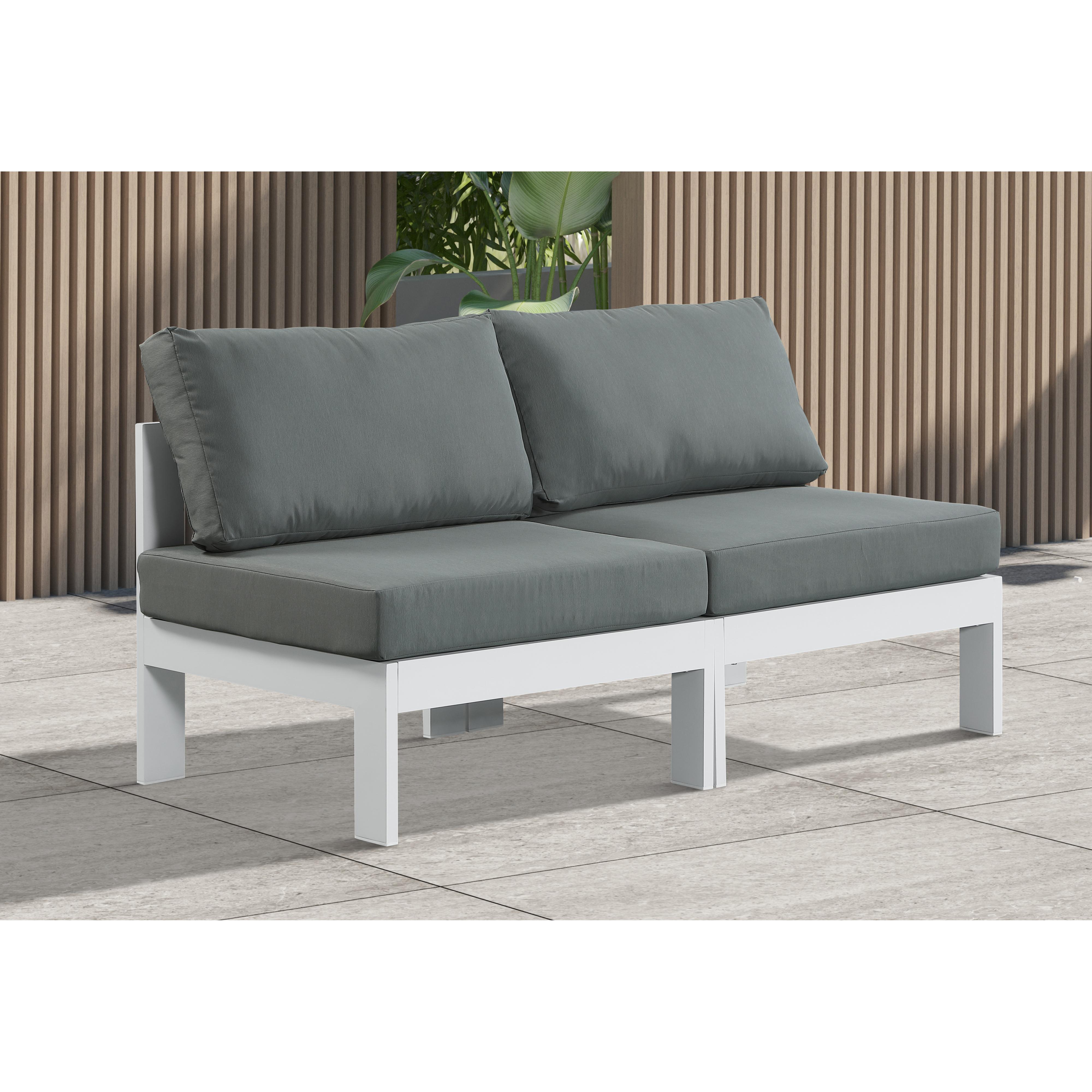 Meridian Nizuc Grey Water Resistant Fabric Outdoor Patio Modular Sofa