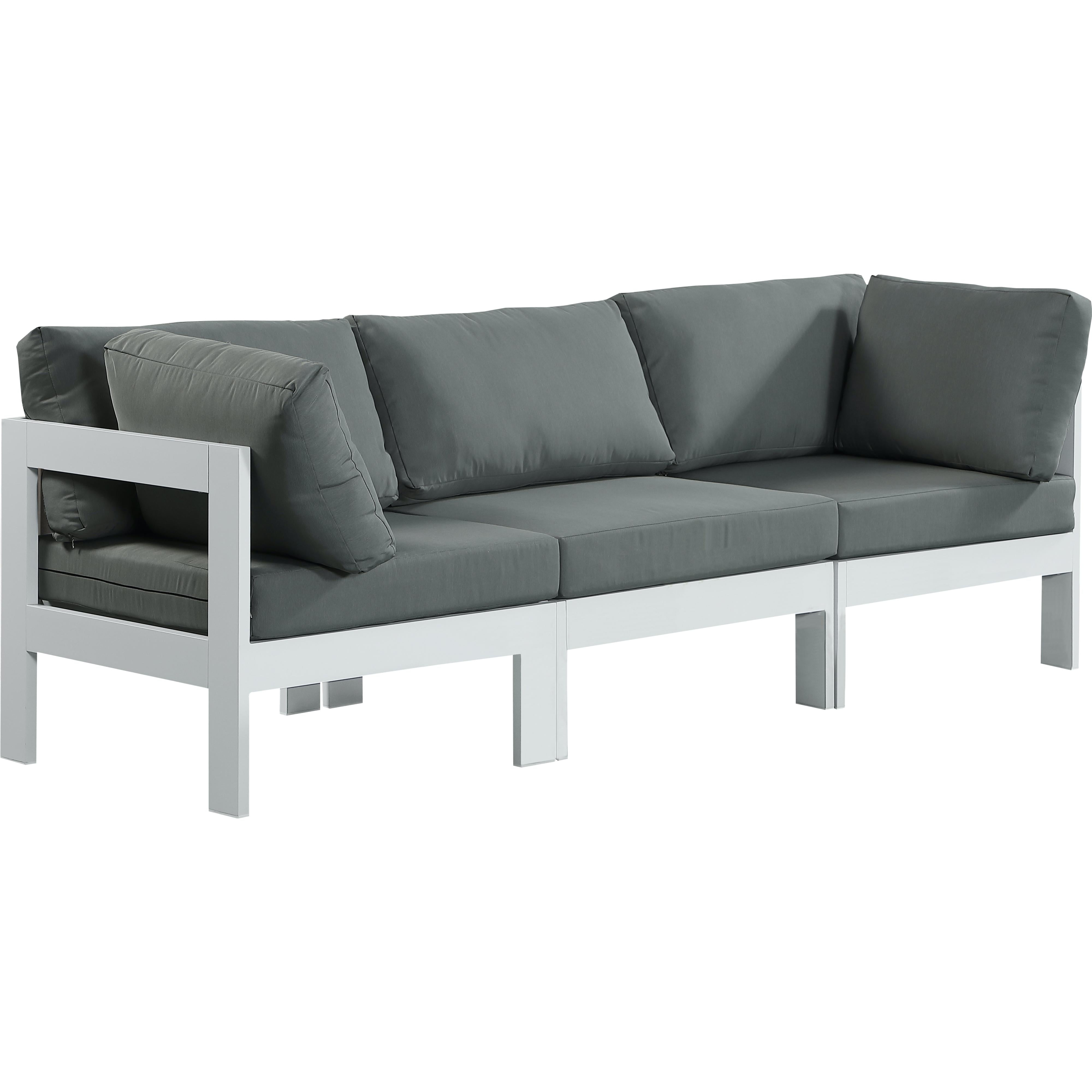 Meridian Nizuc Grey Water Resistant Fabric Outdoor Patio Modular Sofa