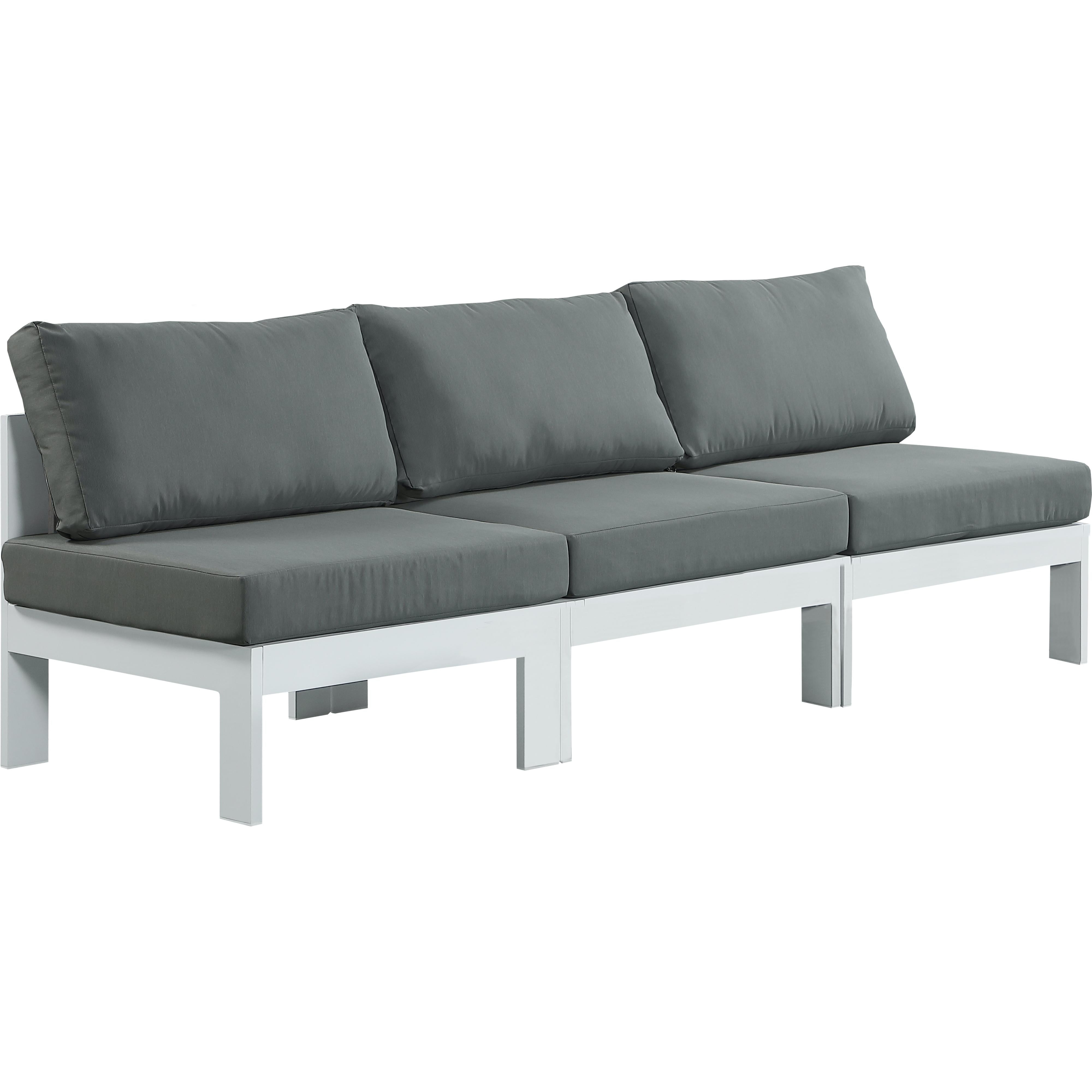 Meridian Nizuc Grey Water Resistant Fabric Outdoor Patio Modular Sofa