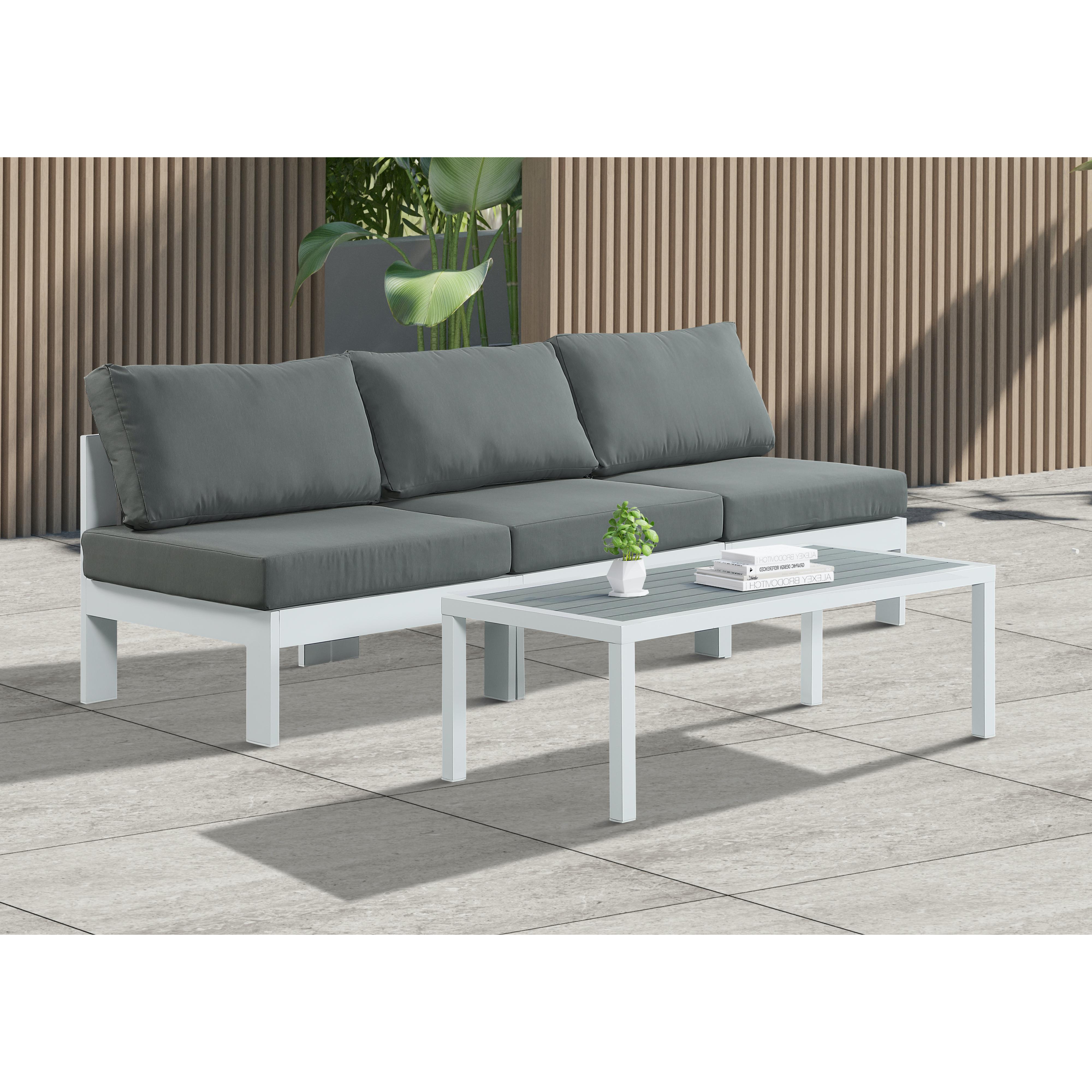 Meridian Nizuc Grey Water Resistant Fabric Outdoor Patio Modular Sofa