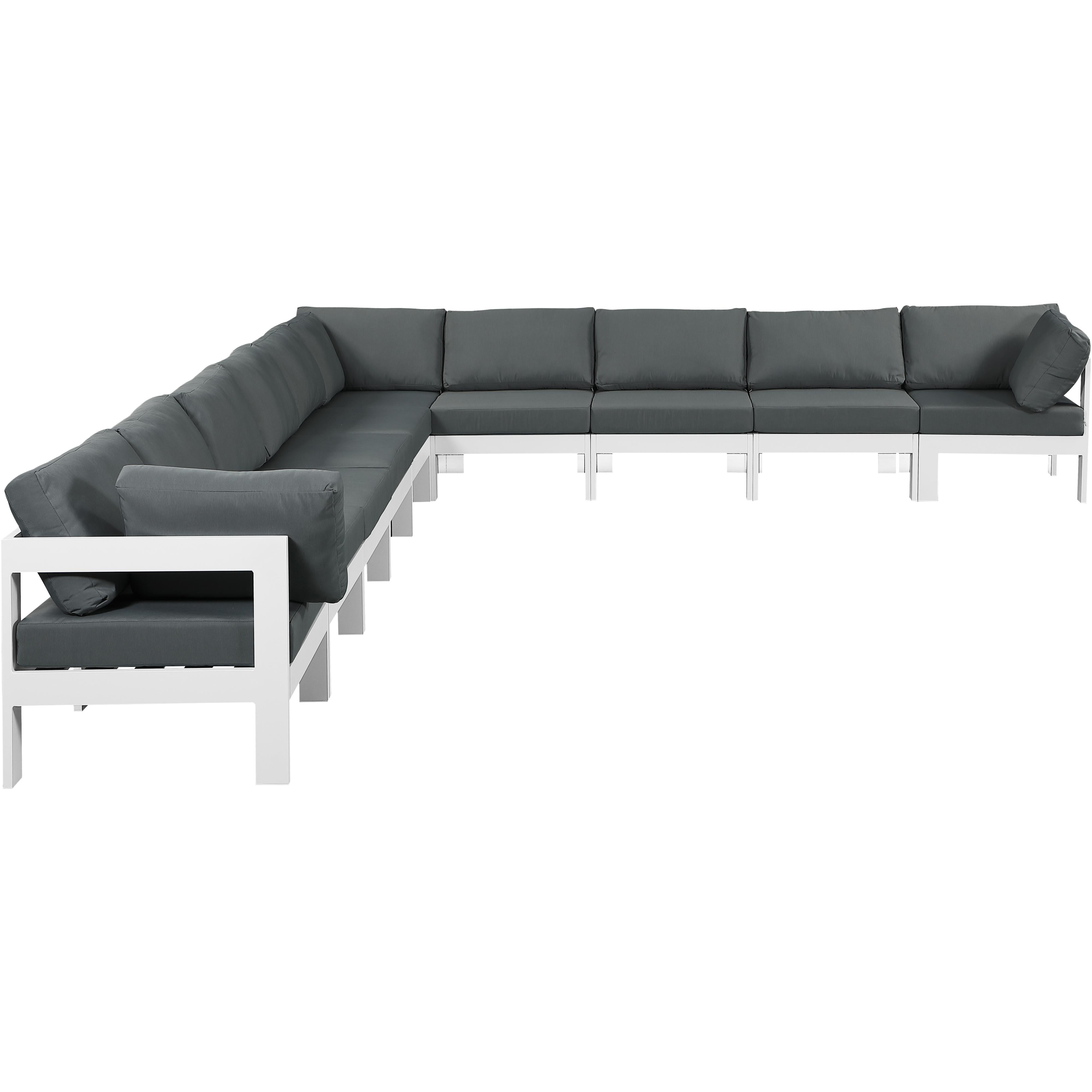 Meridian Nizuc Grey Water Resistant Fabric Outdoor Patio Modular Sectional