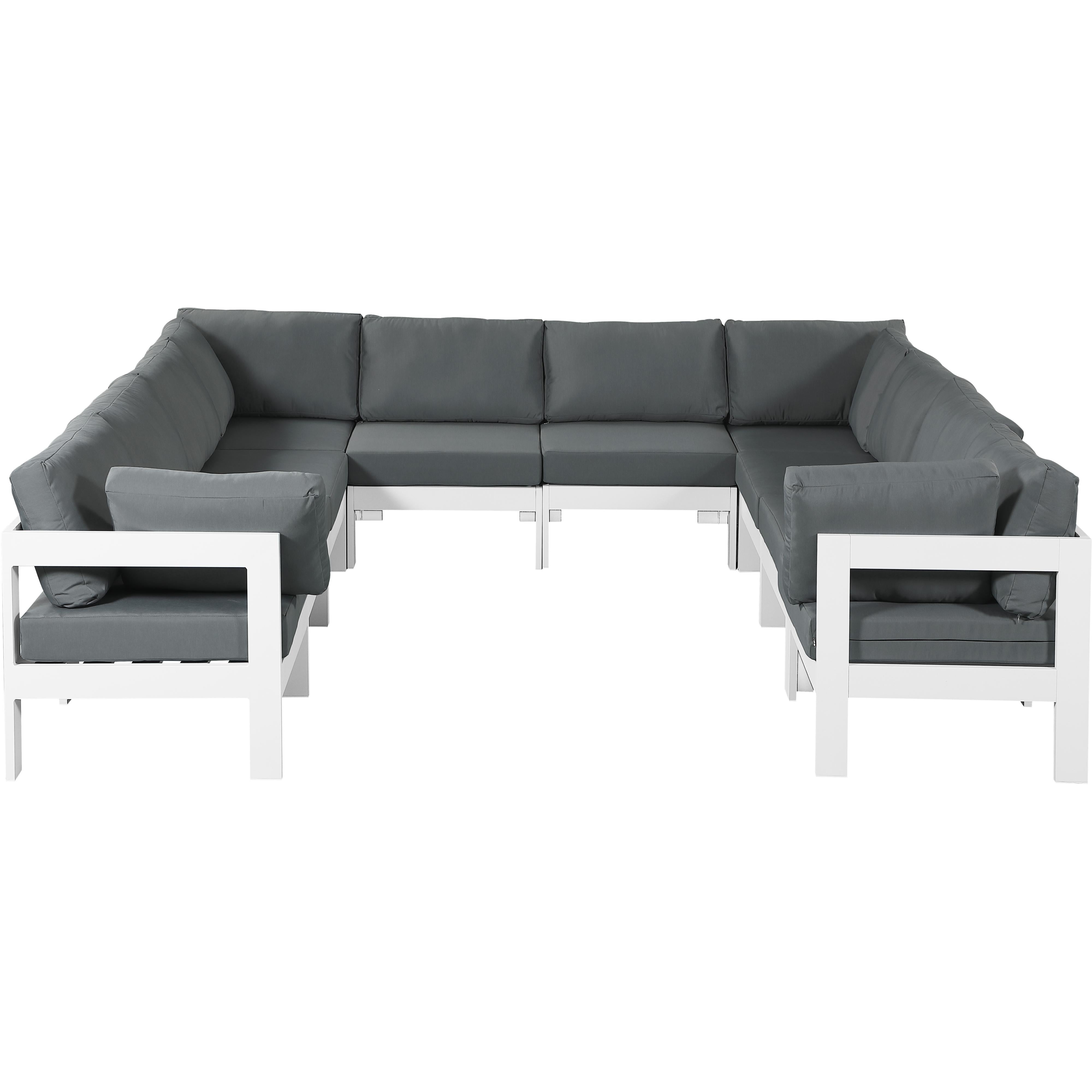 Meridian Nizuc Grey Water Resistant Fabric Outdoor Patio Modular Sectional