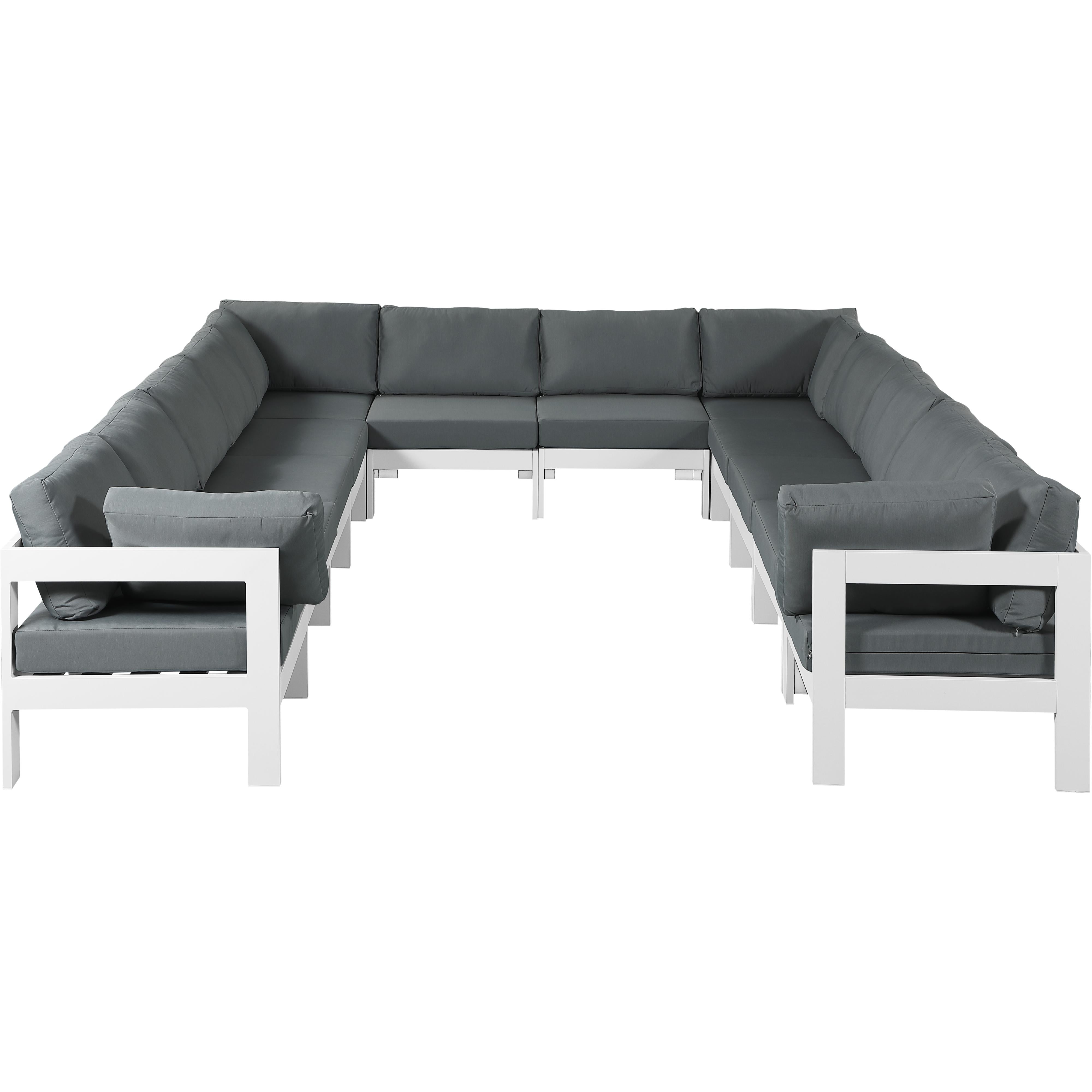 Meridian Nizuc Grey Water Resistant Fabric Outdoor Patio Modular Sectional