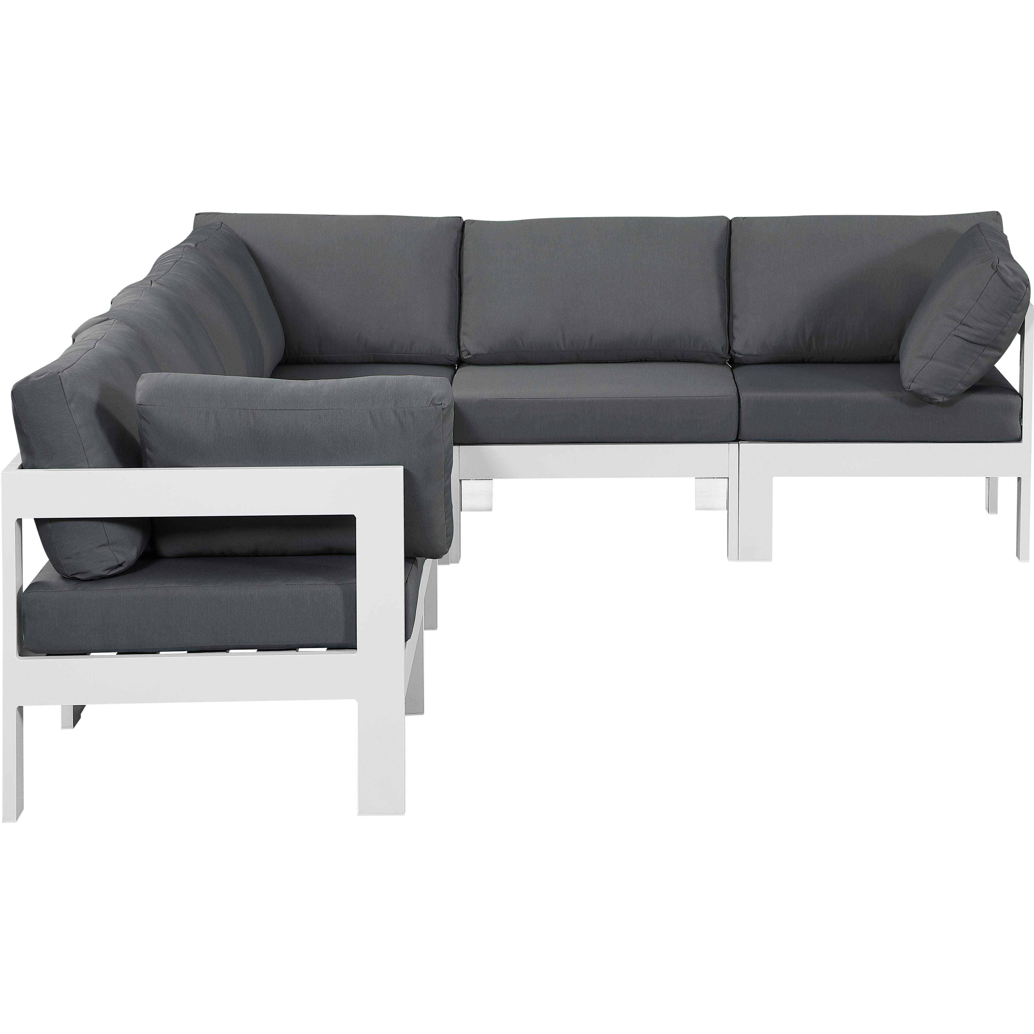 Meridian Nizuc Grey Water Resistant Fabric Outdoor Patio Modular Sectional