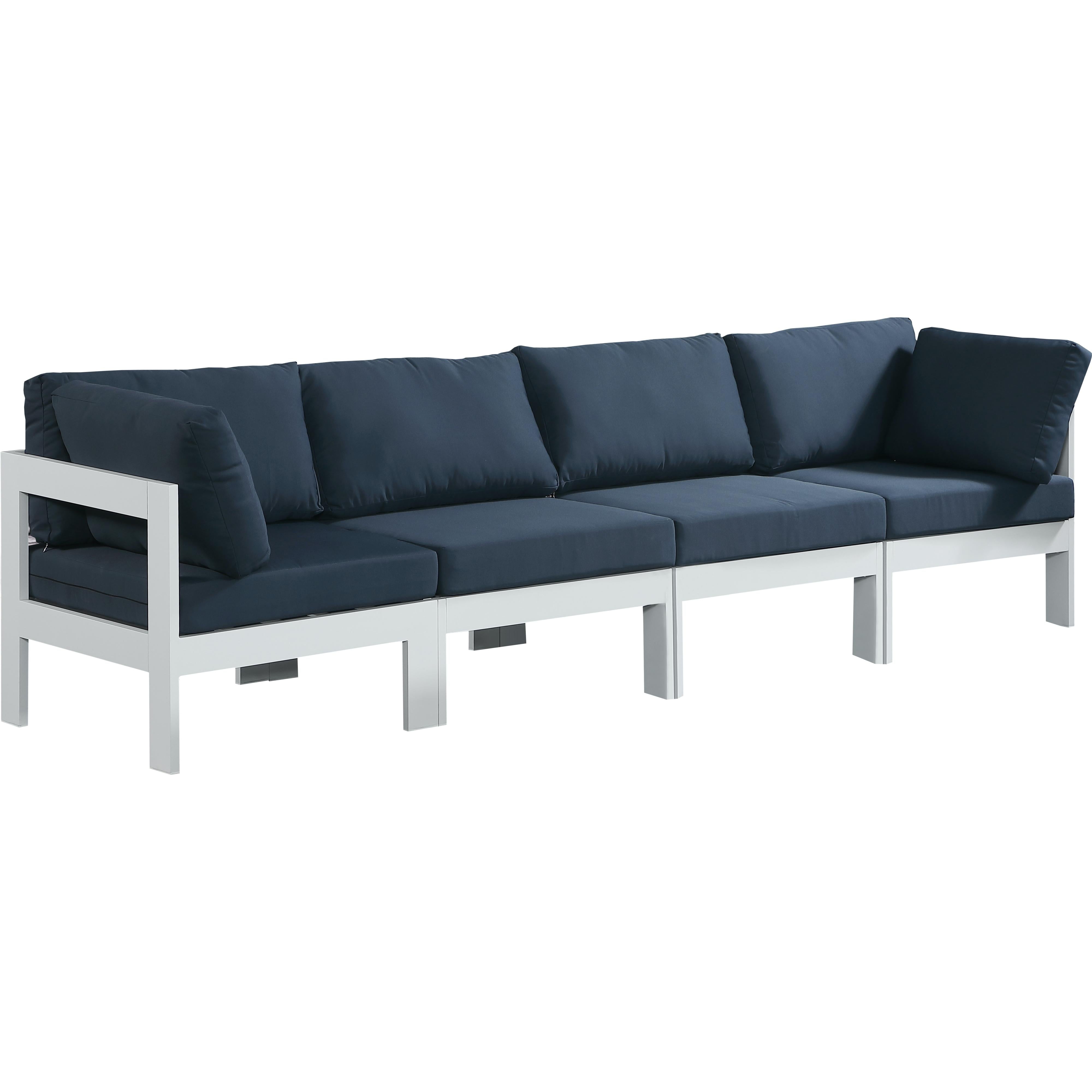 Meridian Nizuc Navy Water Resistant Fabric Outdoor Patio Modular Sofa