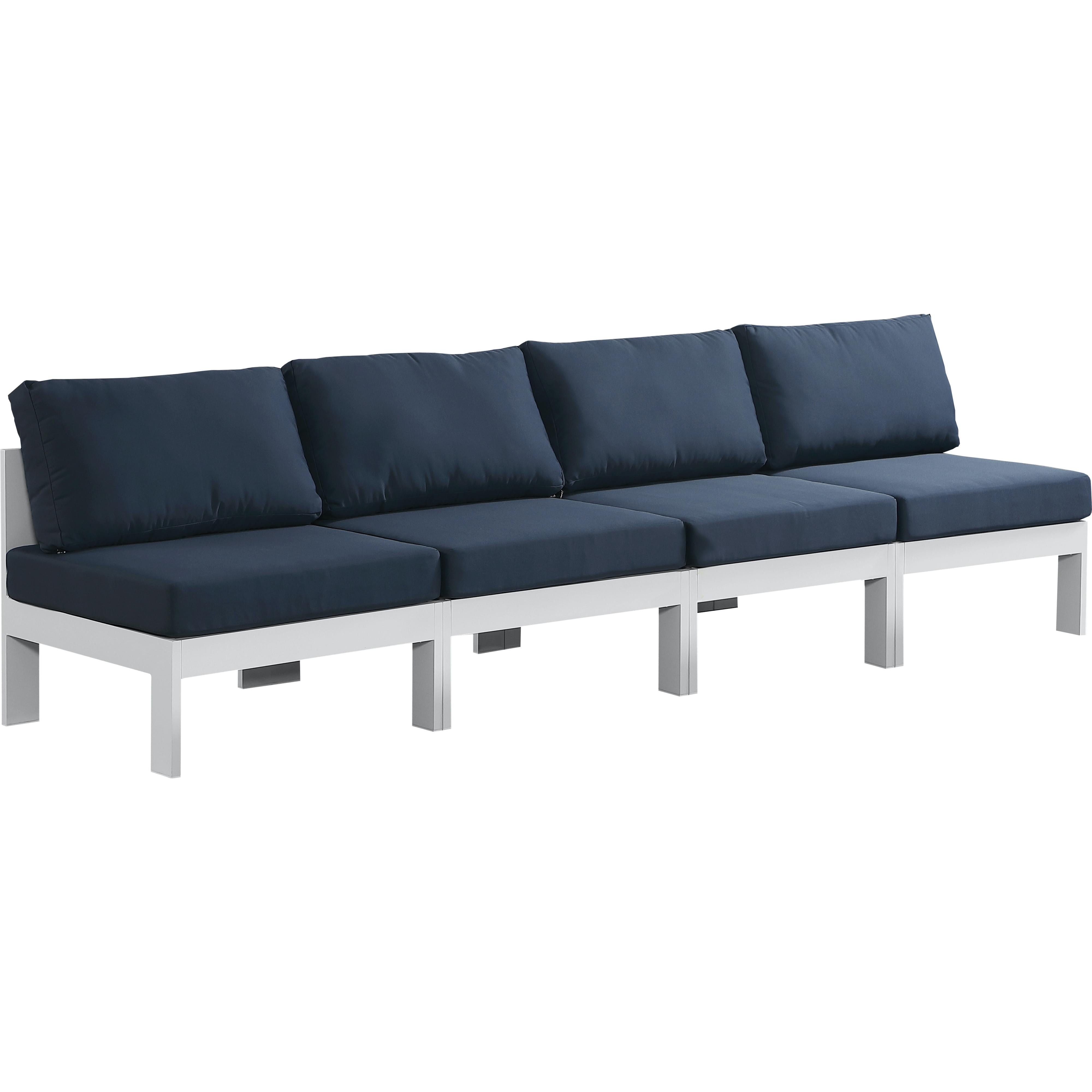 Meridian Nizuc Navy Water Resistant Fabric Outdoor Patio Modular Sofa