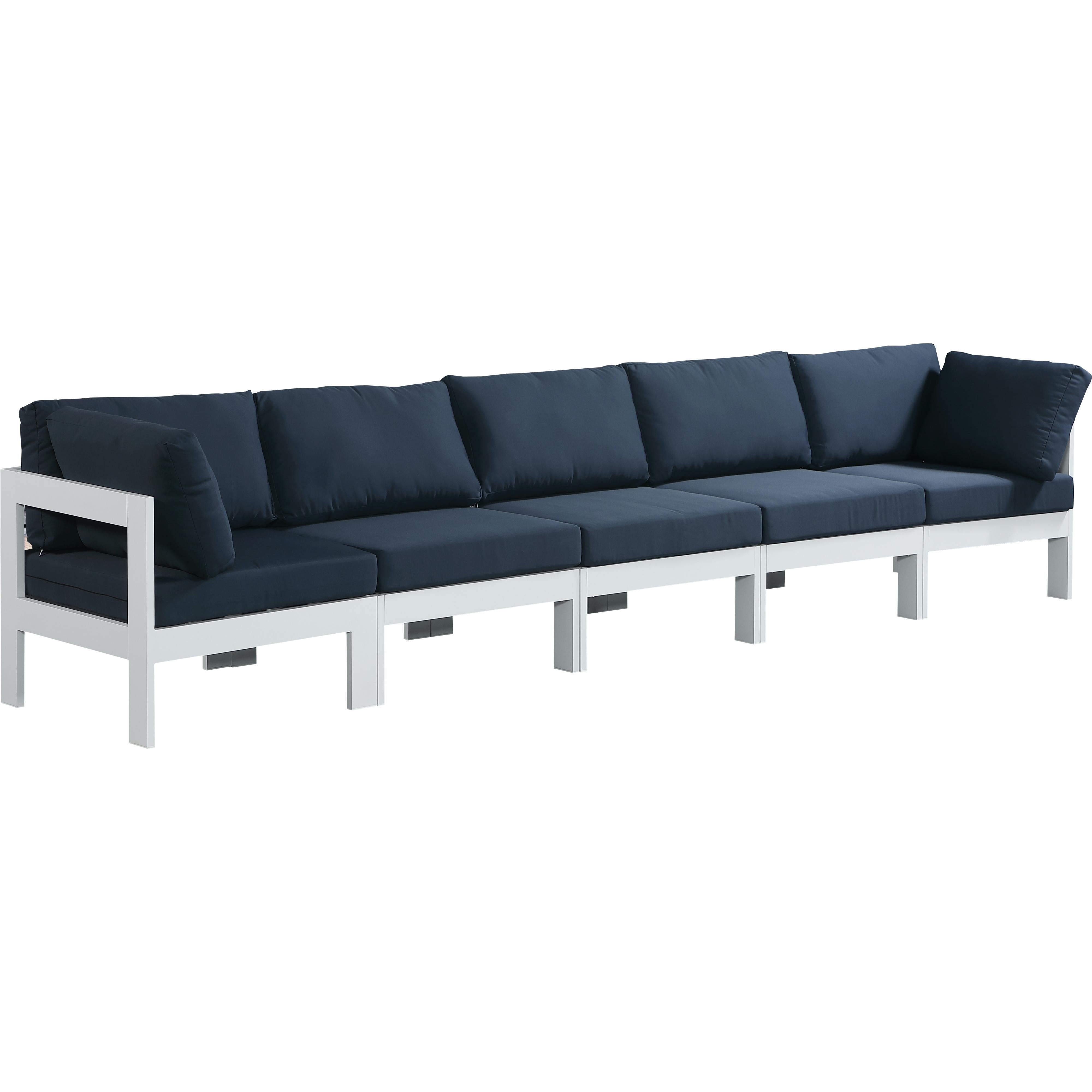 Meridian Nizuc Navy Water Resistant Fabric Outdoor Patio Modular Sofa