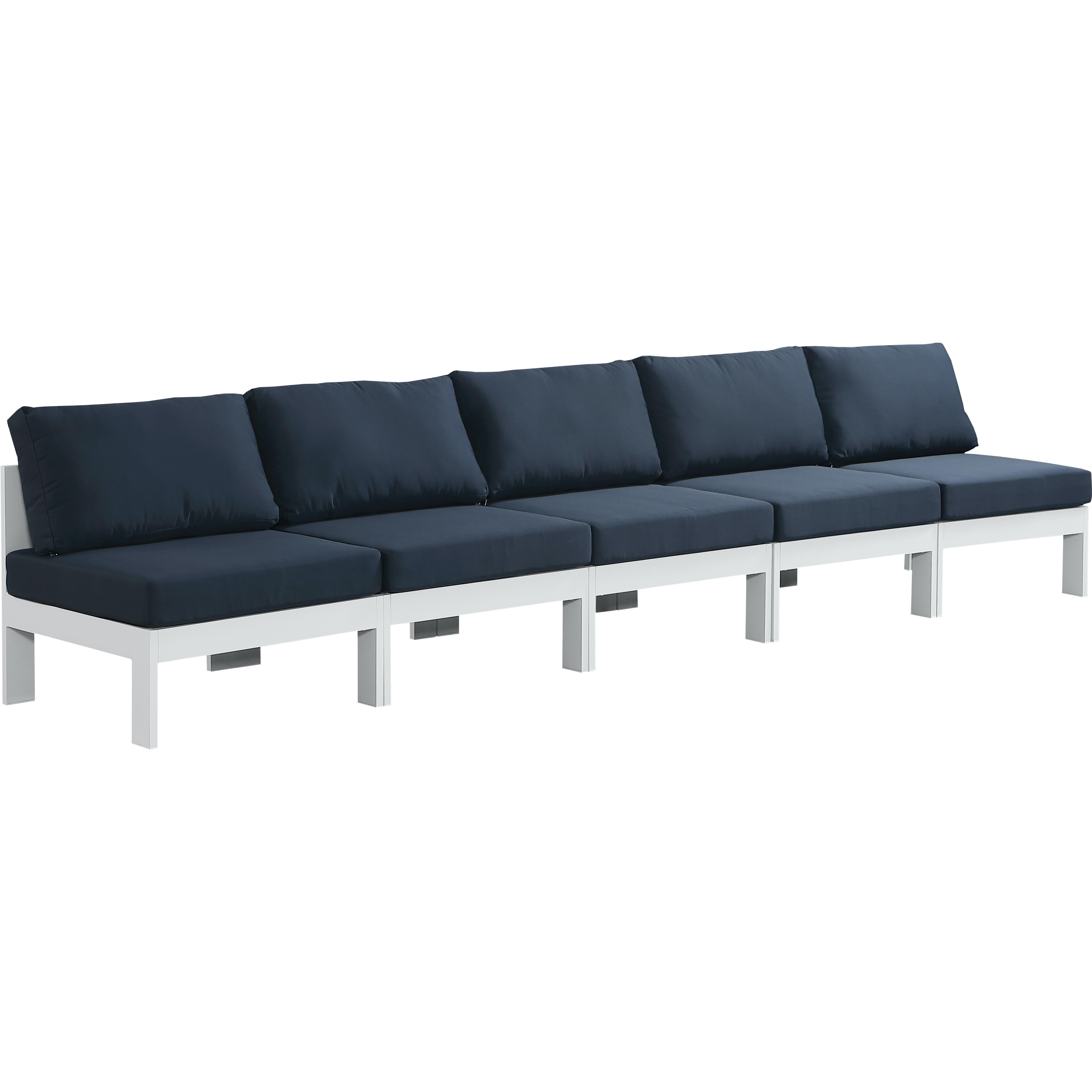 Meridian Nizuc Navy Water Resistant Fabric Outdoor Patio Modular Sofa