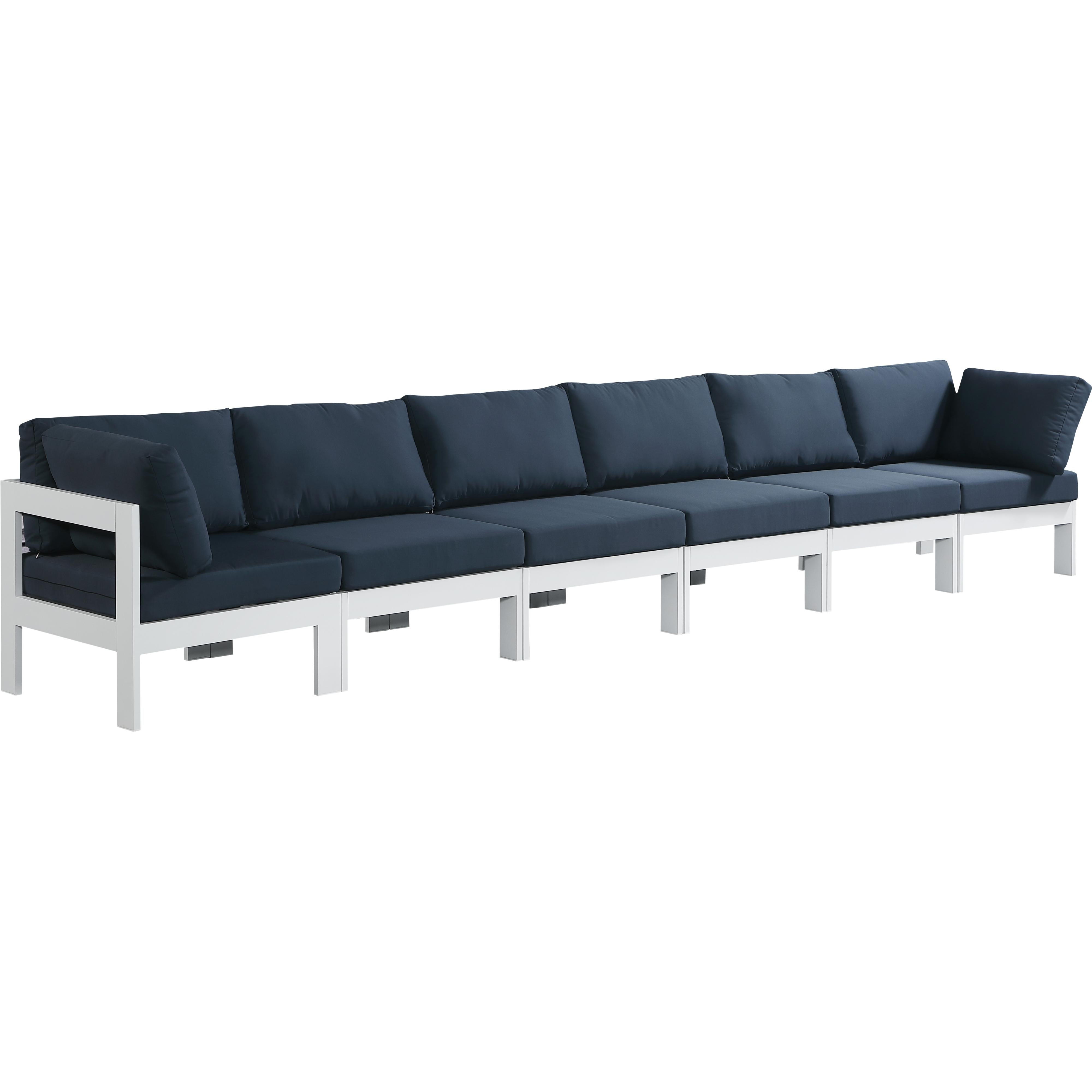 Meridian Nizuc Navy Water Resistant Fabric Outdoor Patio Modular Sofa