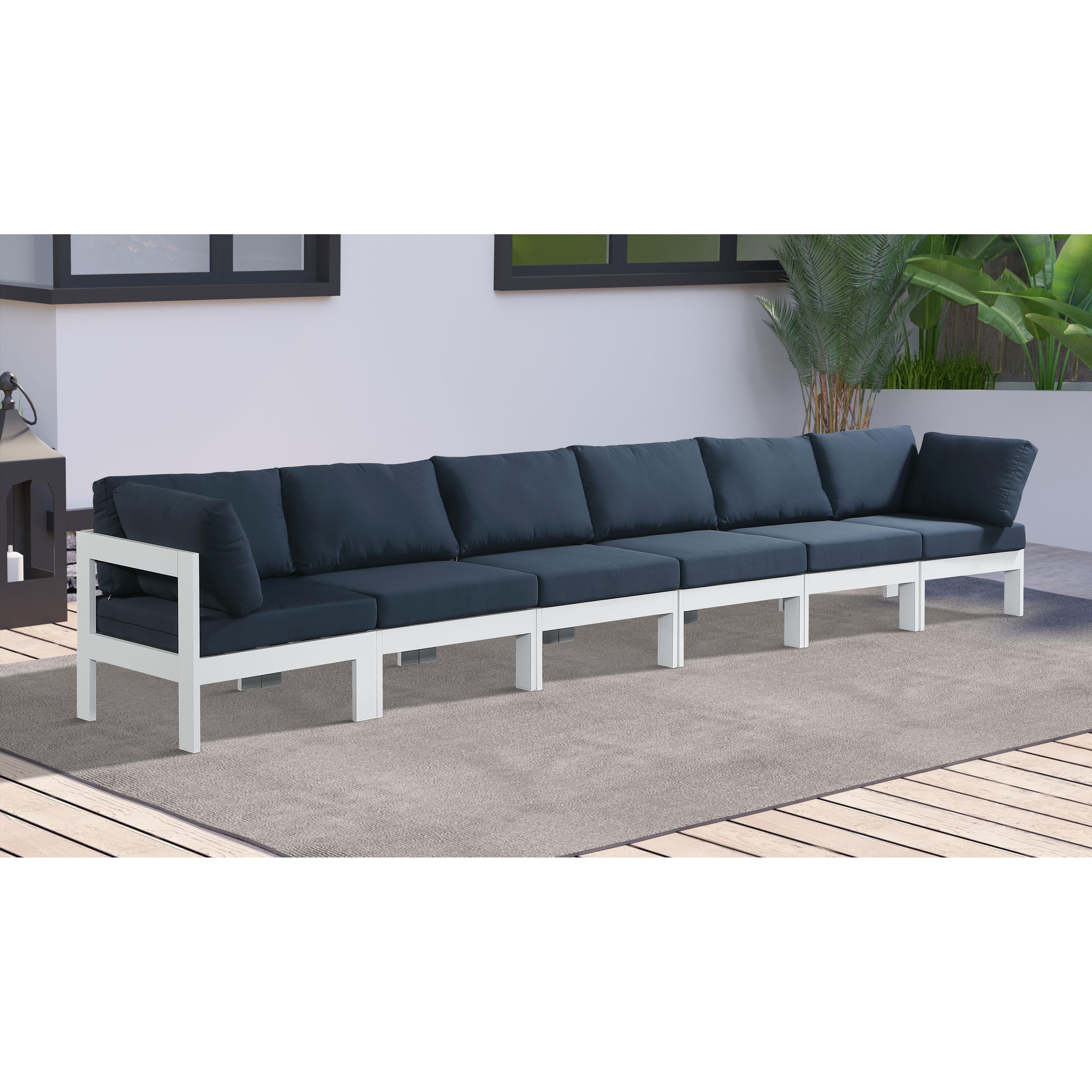 Meridian Nizuc Navy Water Resistant Fabric Outdoor Patio Modular Sofa