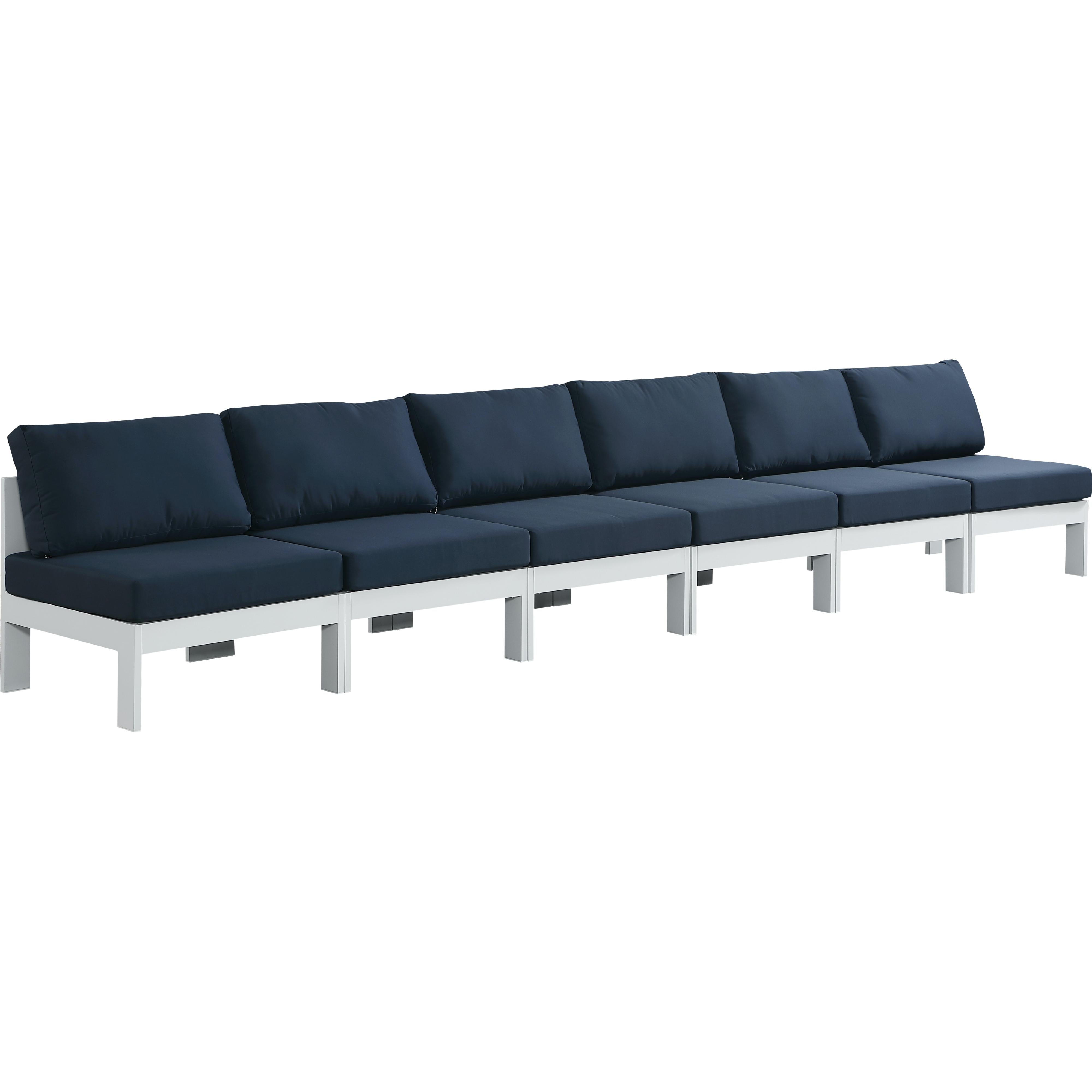 Meridian Nizuc Navy Water Resistant Fabric Outdoor Patio Modular Sofa
