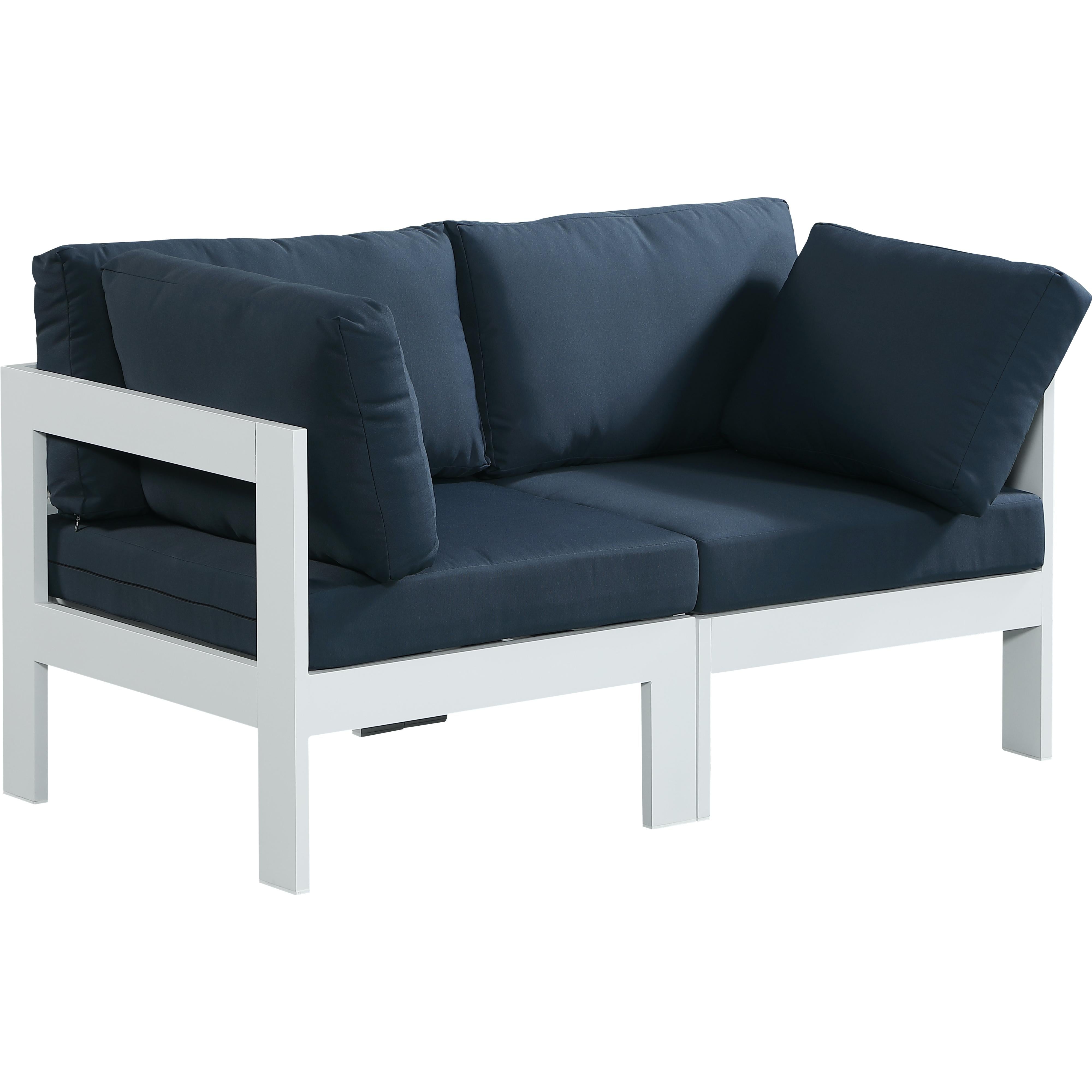 Meridian Nizuc Navy Water Resistant Fabric Outdoor Patio Modular Sofa