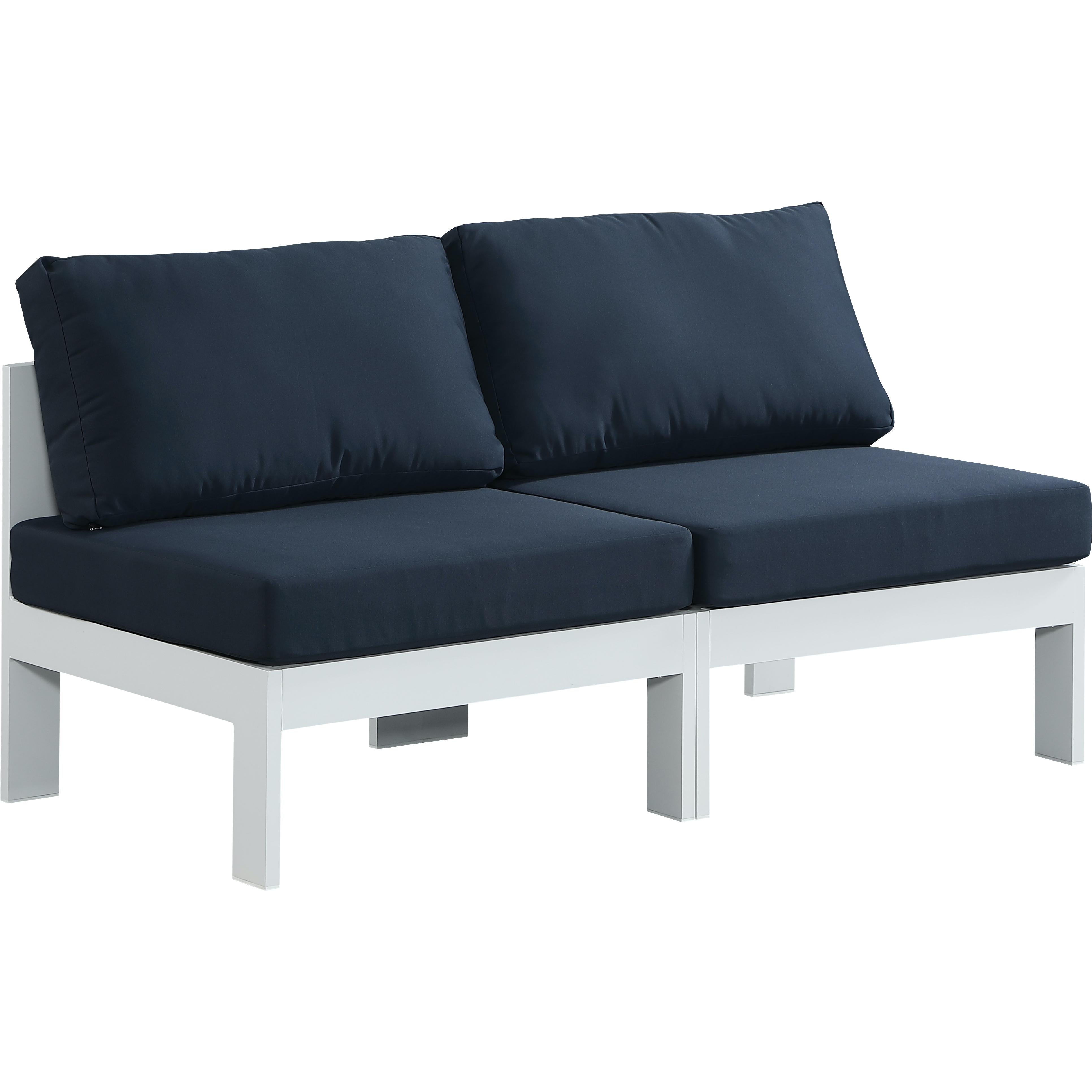 Meridian Nizuc Navy Water Resistant Fabric Outdoor Patio Modular Sofa