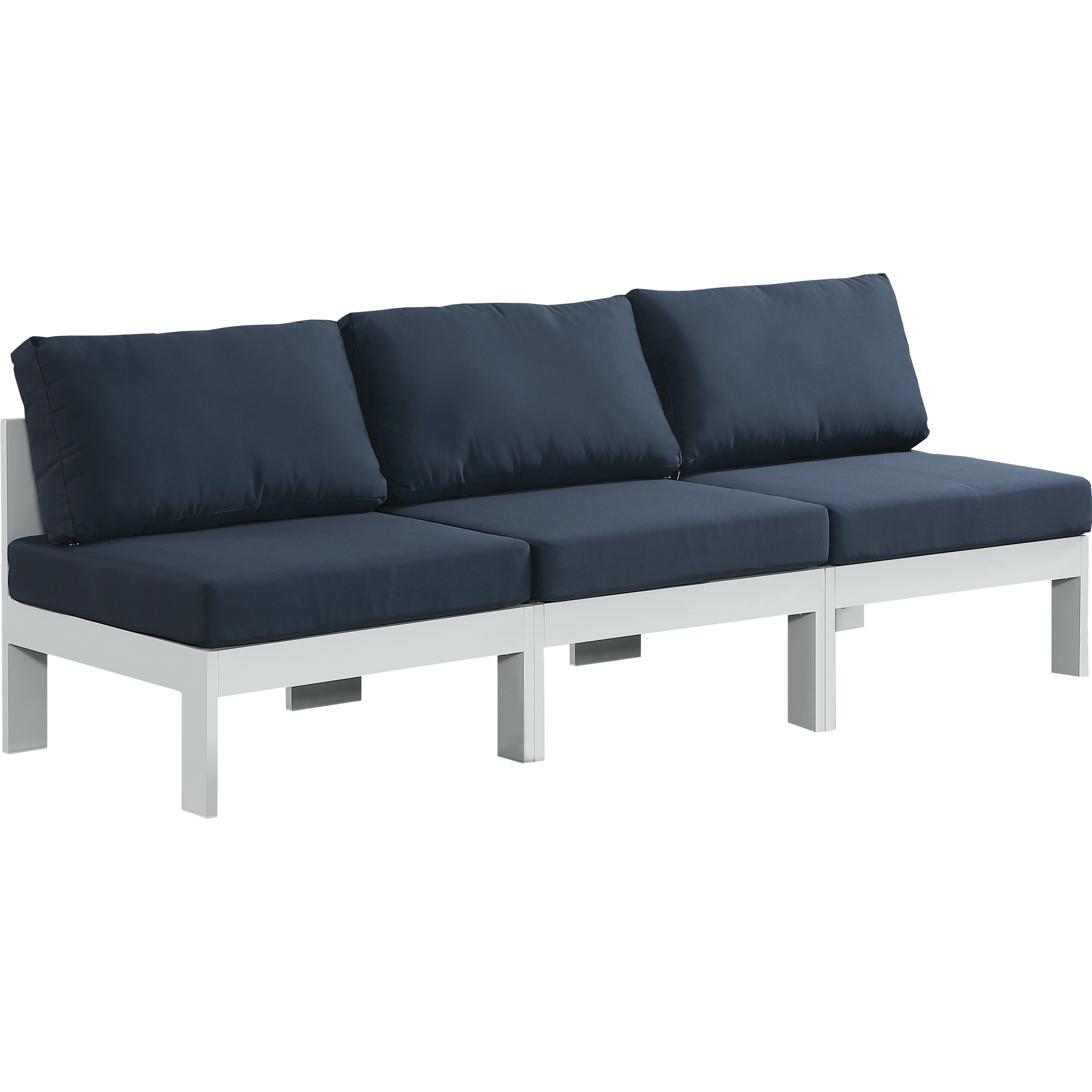 Meridian Nizuc Navy Water Resistant Fabric Outdoor Patio Modular Sofa