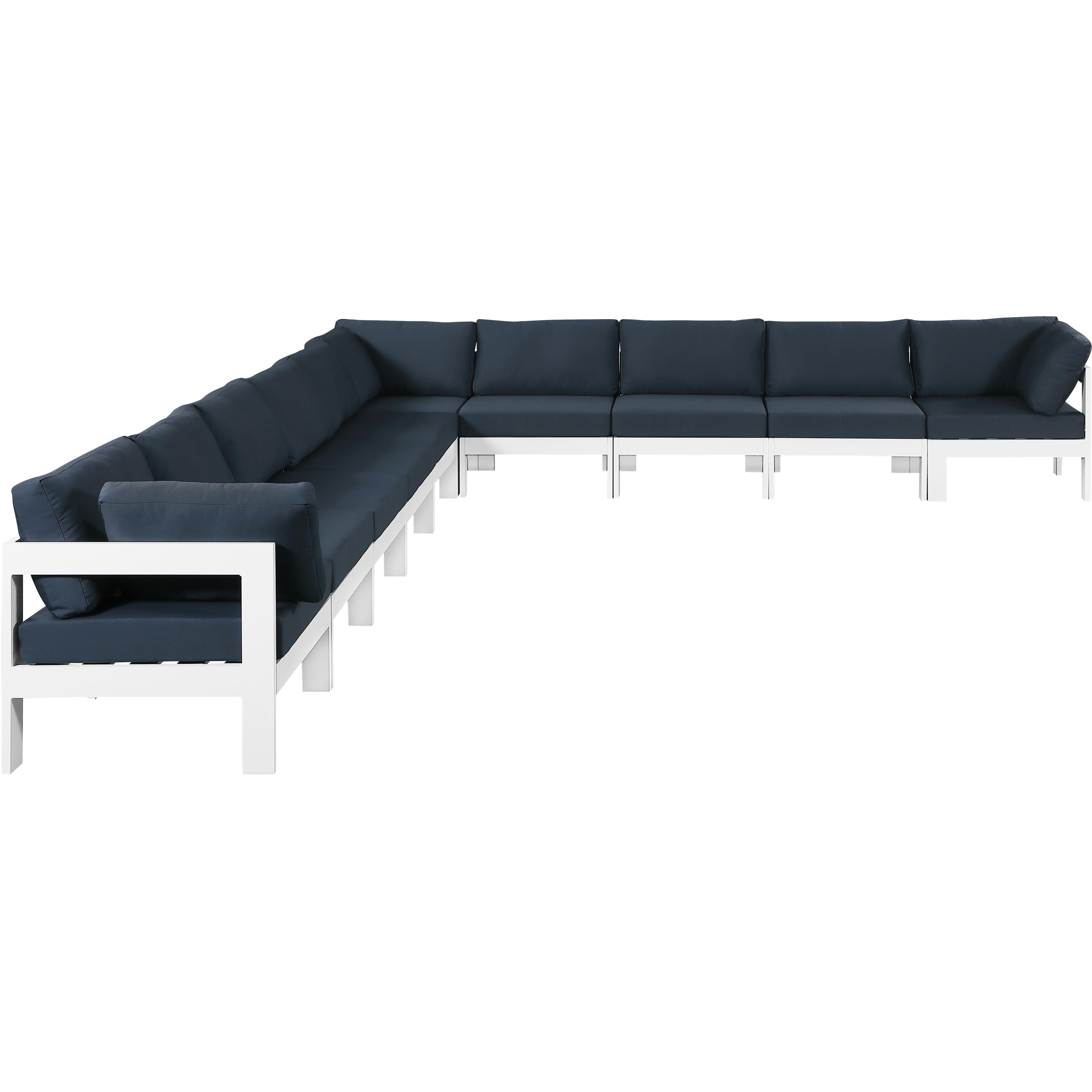 Meridian Nizuc Navy Water Resistant Fabric Outdoor Patio Modular Sectional