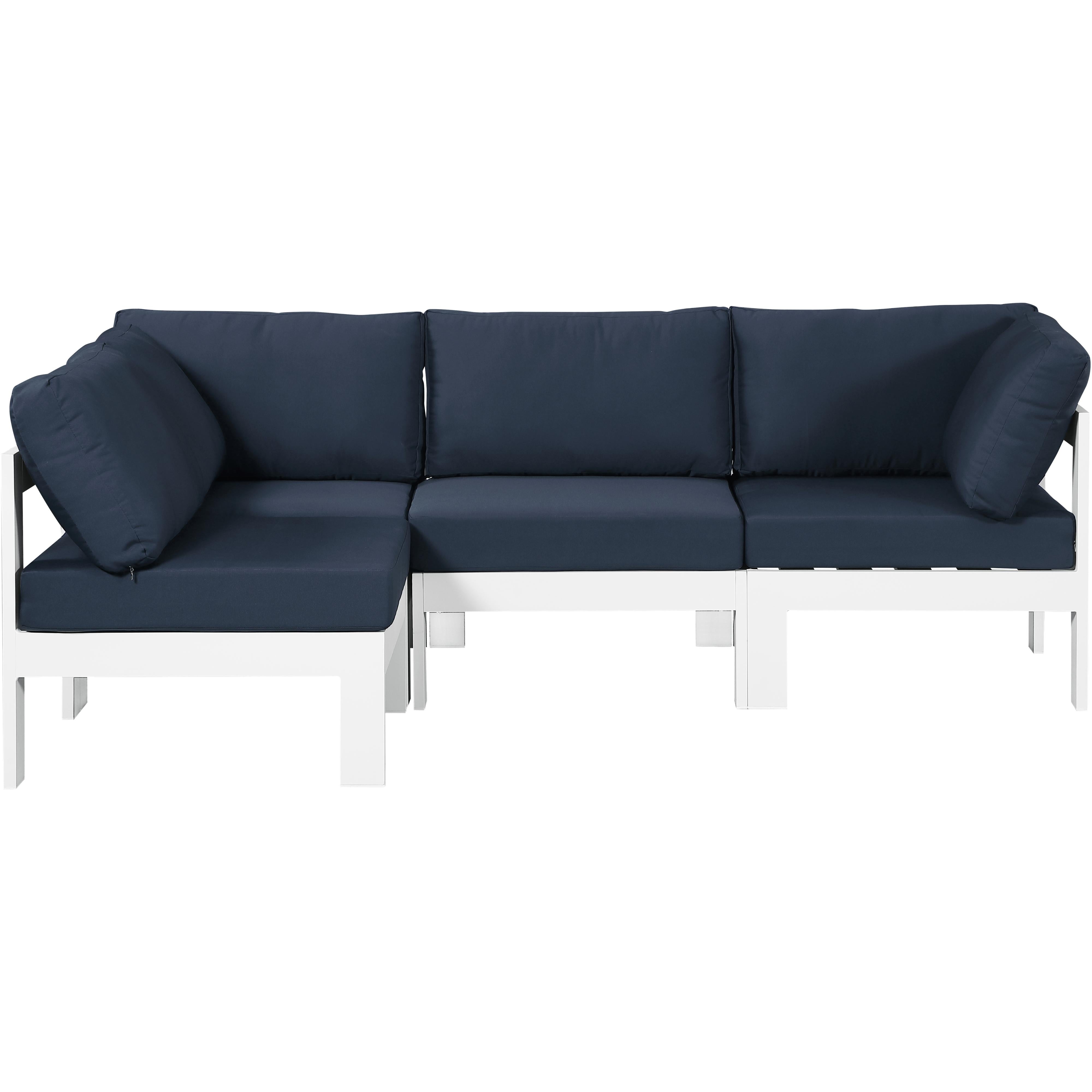 Meridian Nizuc Navy Water Resistant Fabric Outdoor Patio Modular Sectional