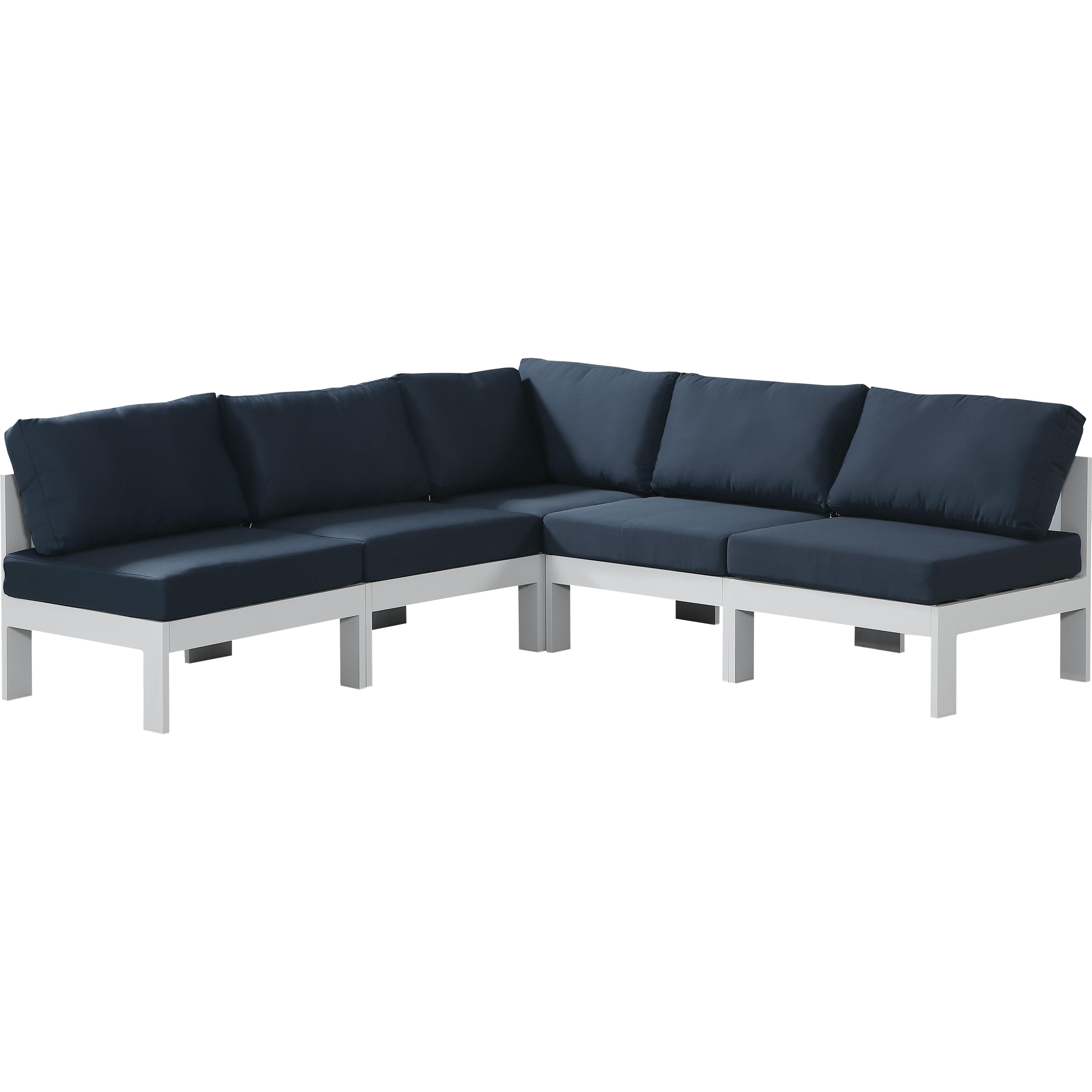 Meridian Nizuc Navy Water Resistant Fabric Outdoor Patio Modular Sectional