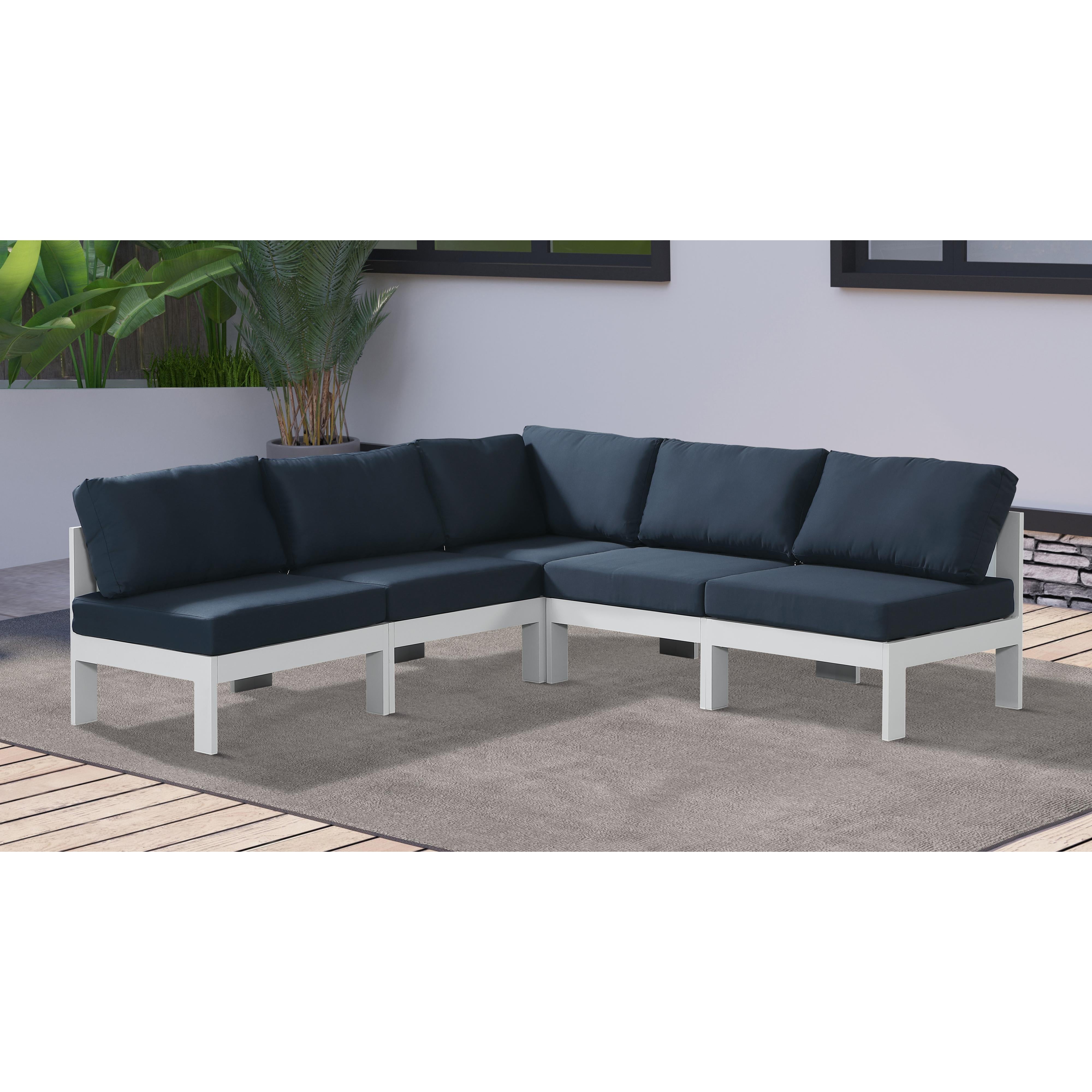 Meridian Nizuc Navy Water Resistant Fabric Outdoor Patio Modular Sectional