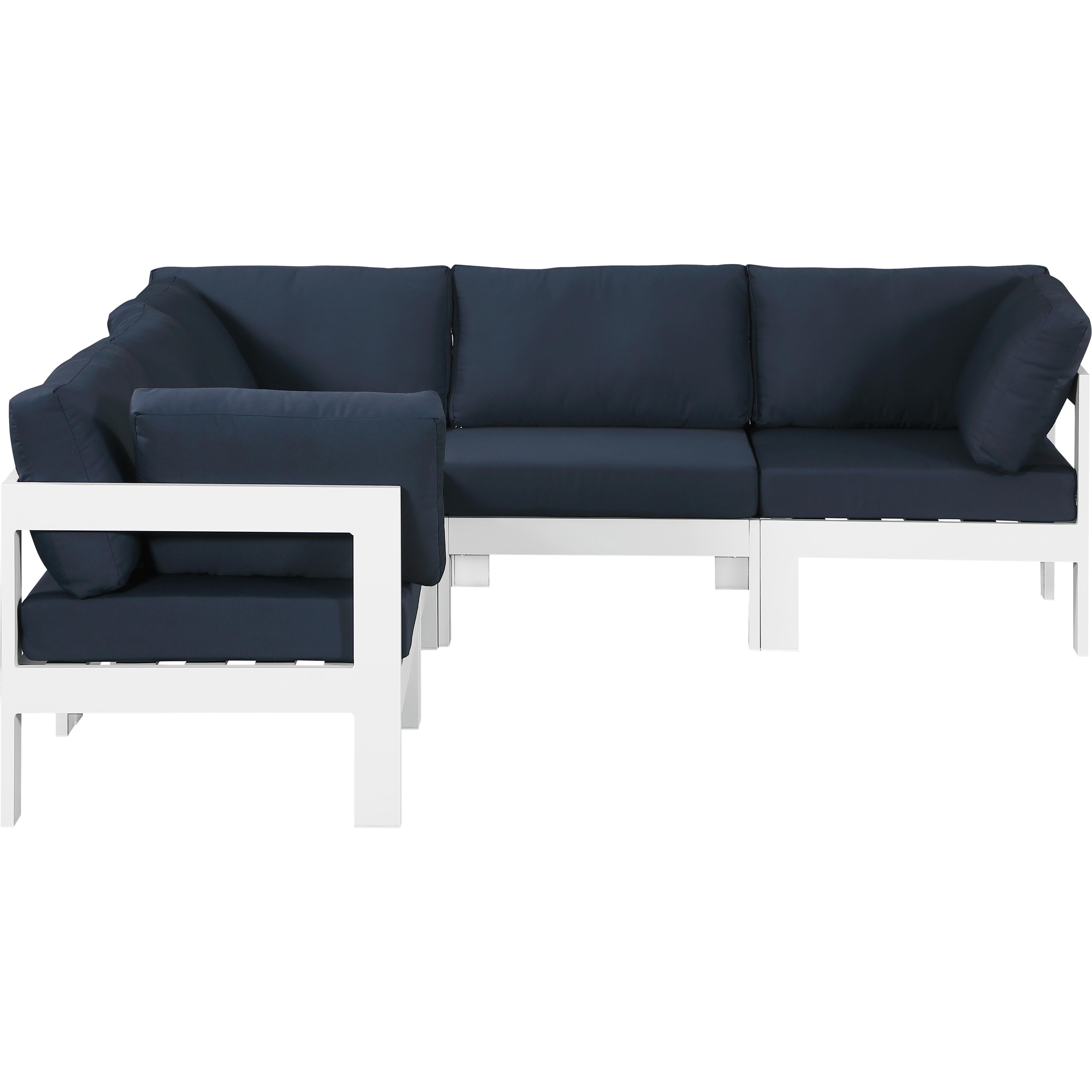Meridian Nizuc Navy Water Resistant Fabric Outdoor Patio Modular Sectional