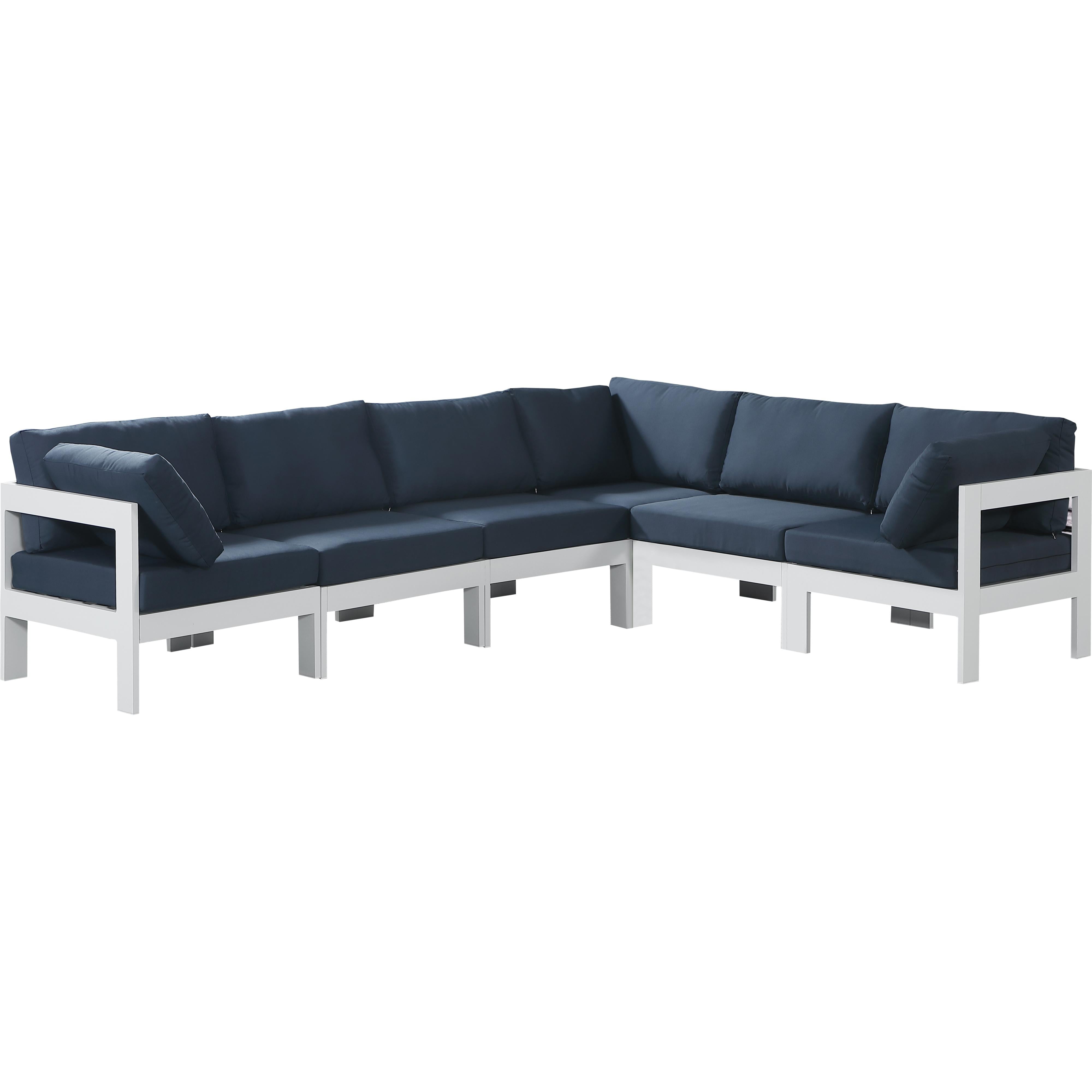Meridian Nizuc Navy Water Resistant Fabric Outdoor Patio Modular Sectional