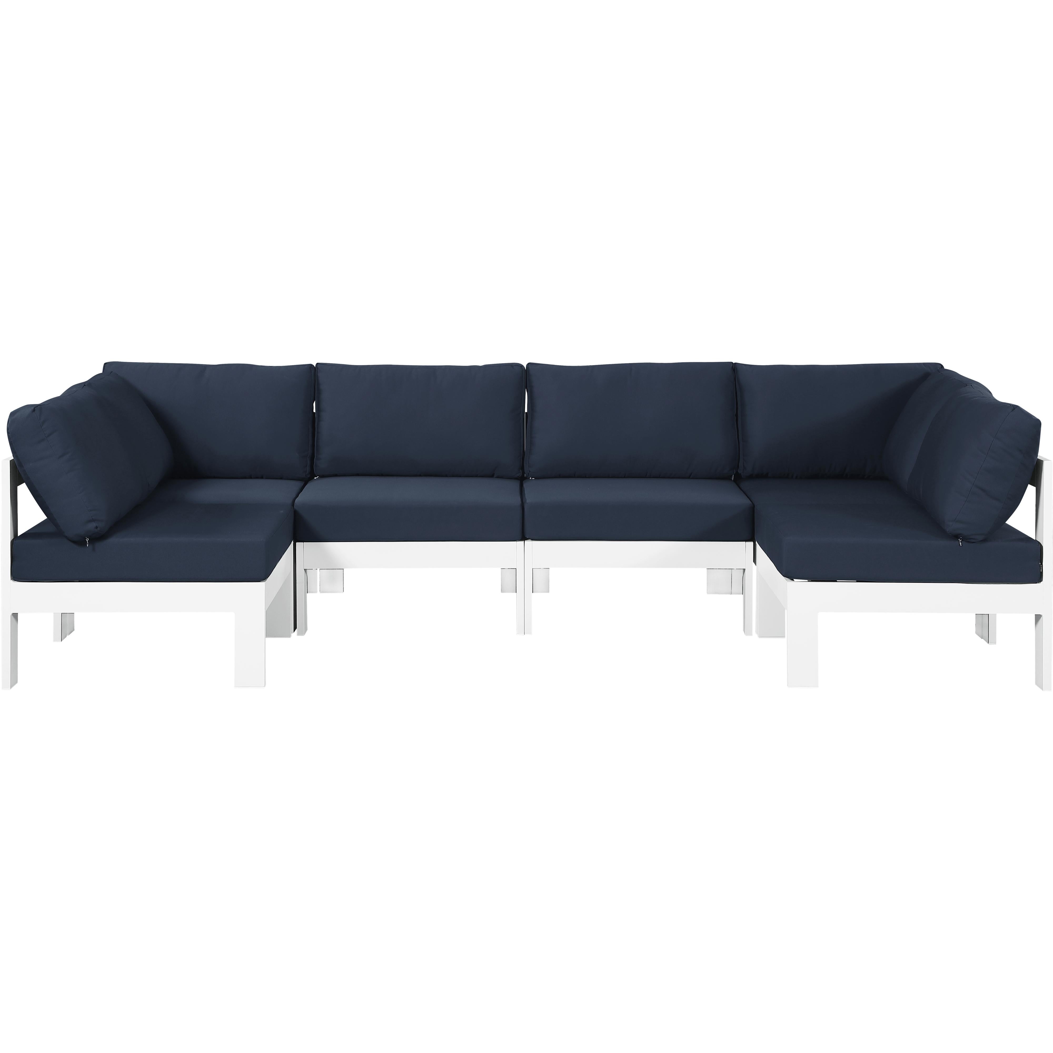 Meridian Nizuc Navy Water Resistant Fabric Outdoor Patio Modular Sectional