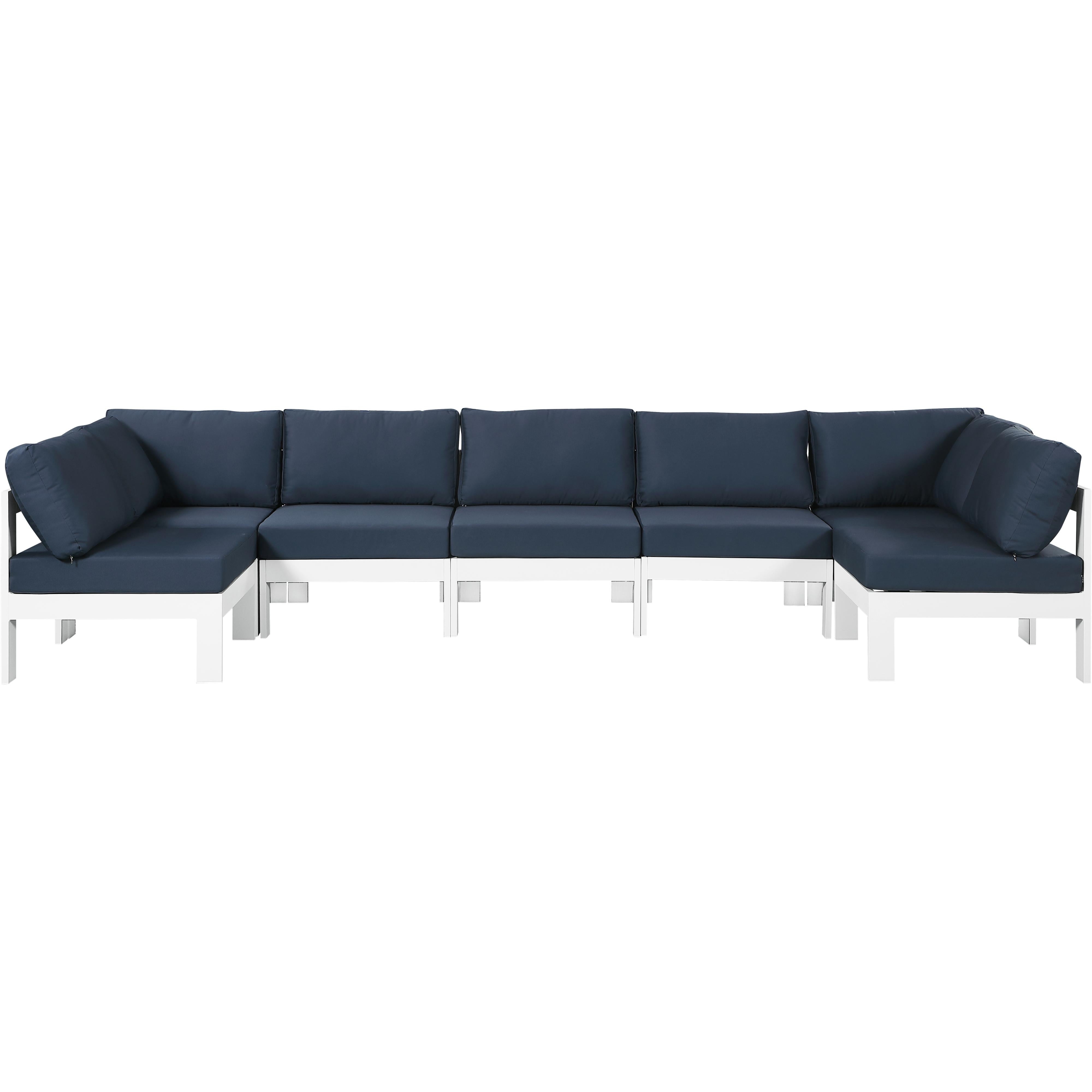 Meridian Nizuc Navy Water Resistant Fabric Outdoor Patio Modular Sectional