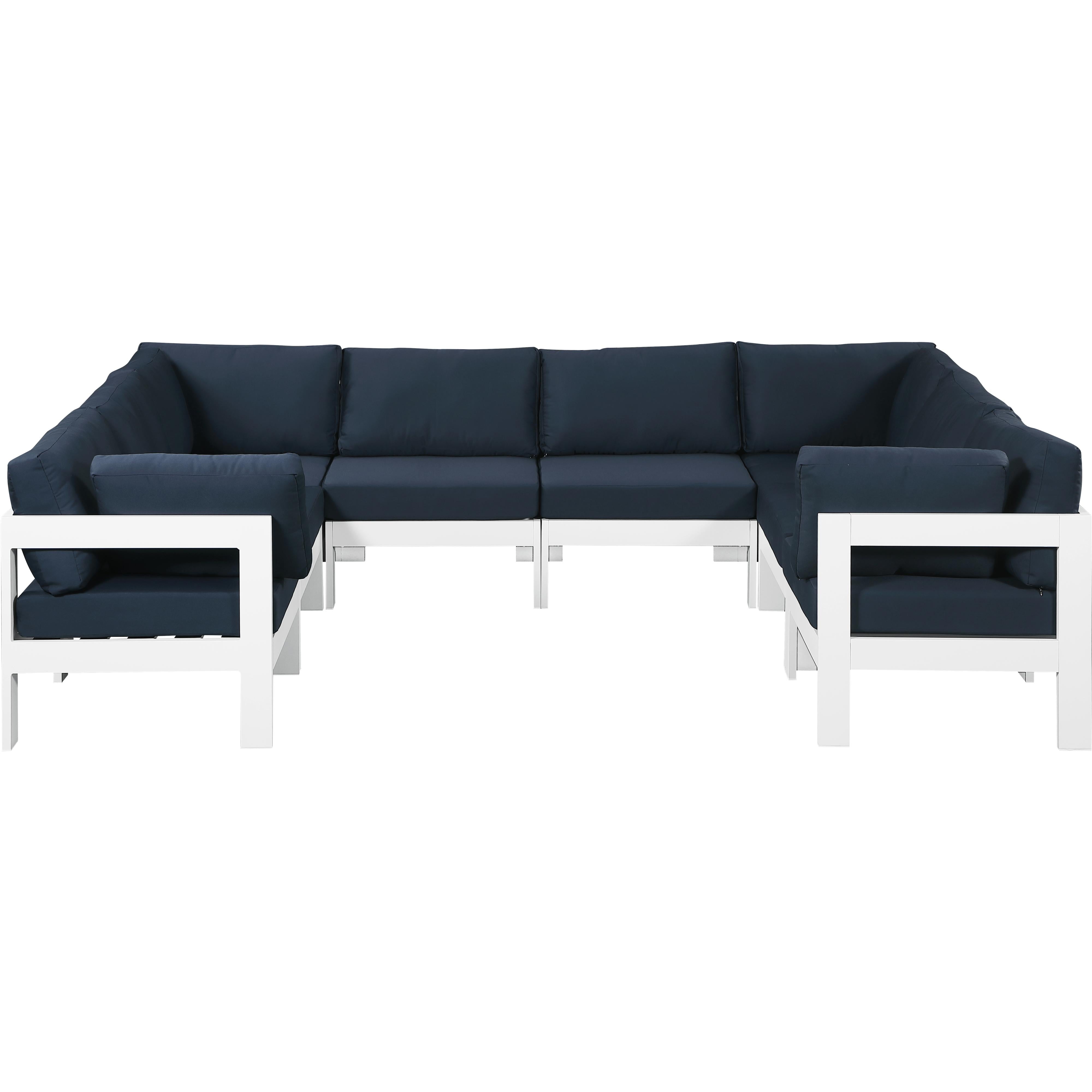 Meridian Nizuc Navy Water Resistant Fabric Outdoor Patio Modular Sectional