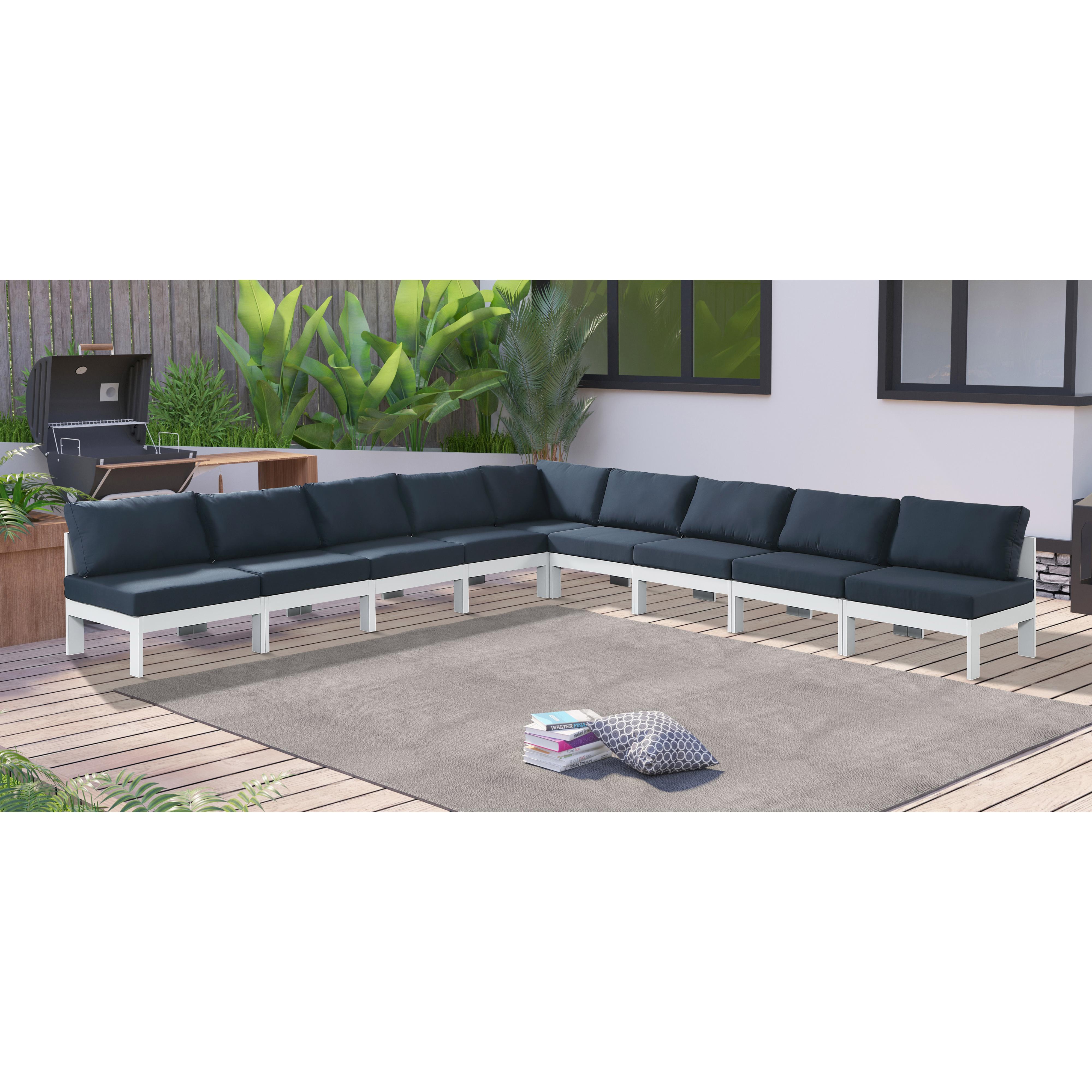 Meridian Nizuc Navy Water Resistant Fabric Outdoor Patio Modular Sectional