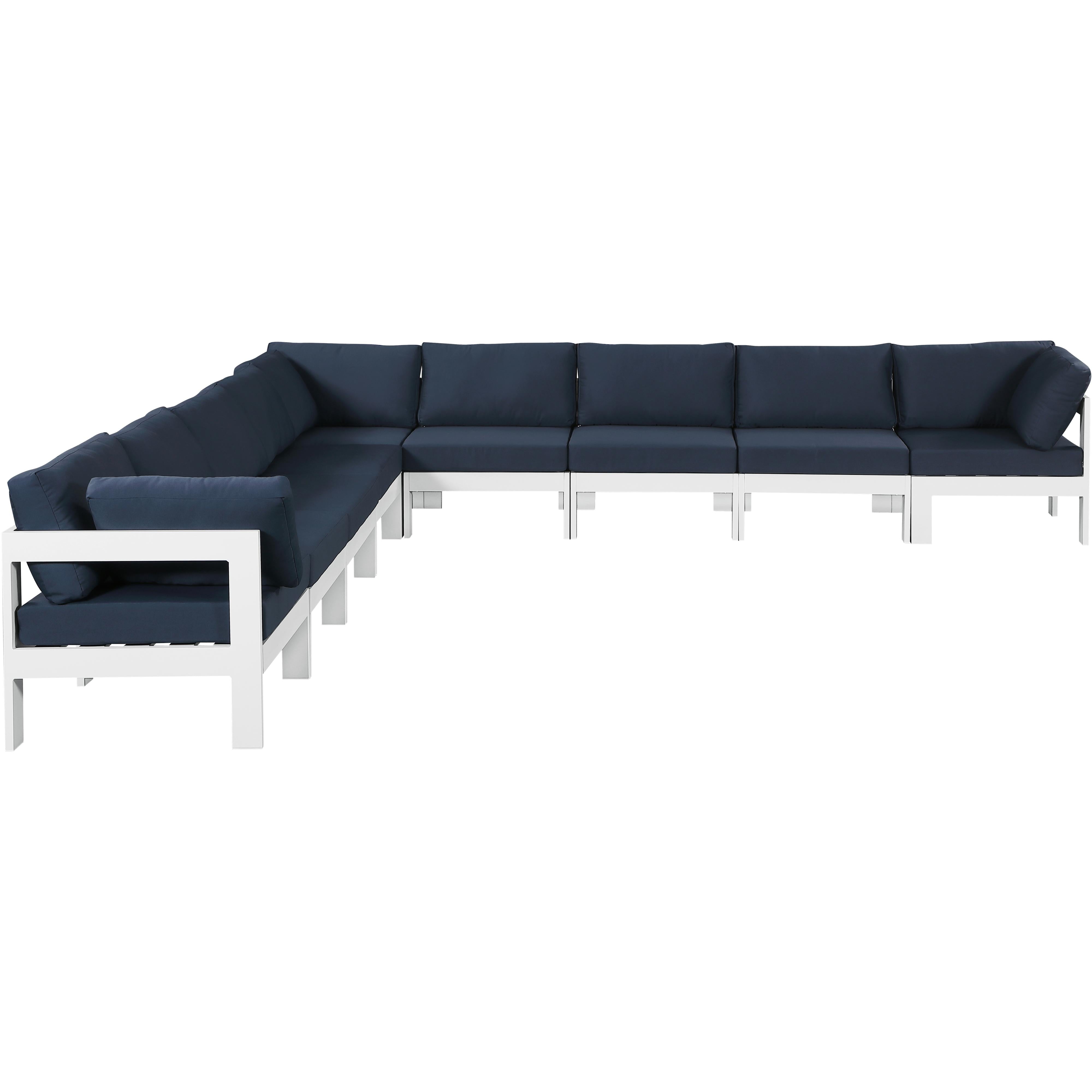 Meridian Nizuc Navy Water Resistant Fabric Outdoor Patio Modular Sectional
