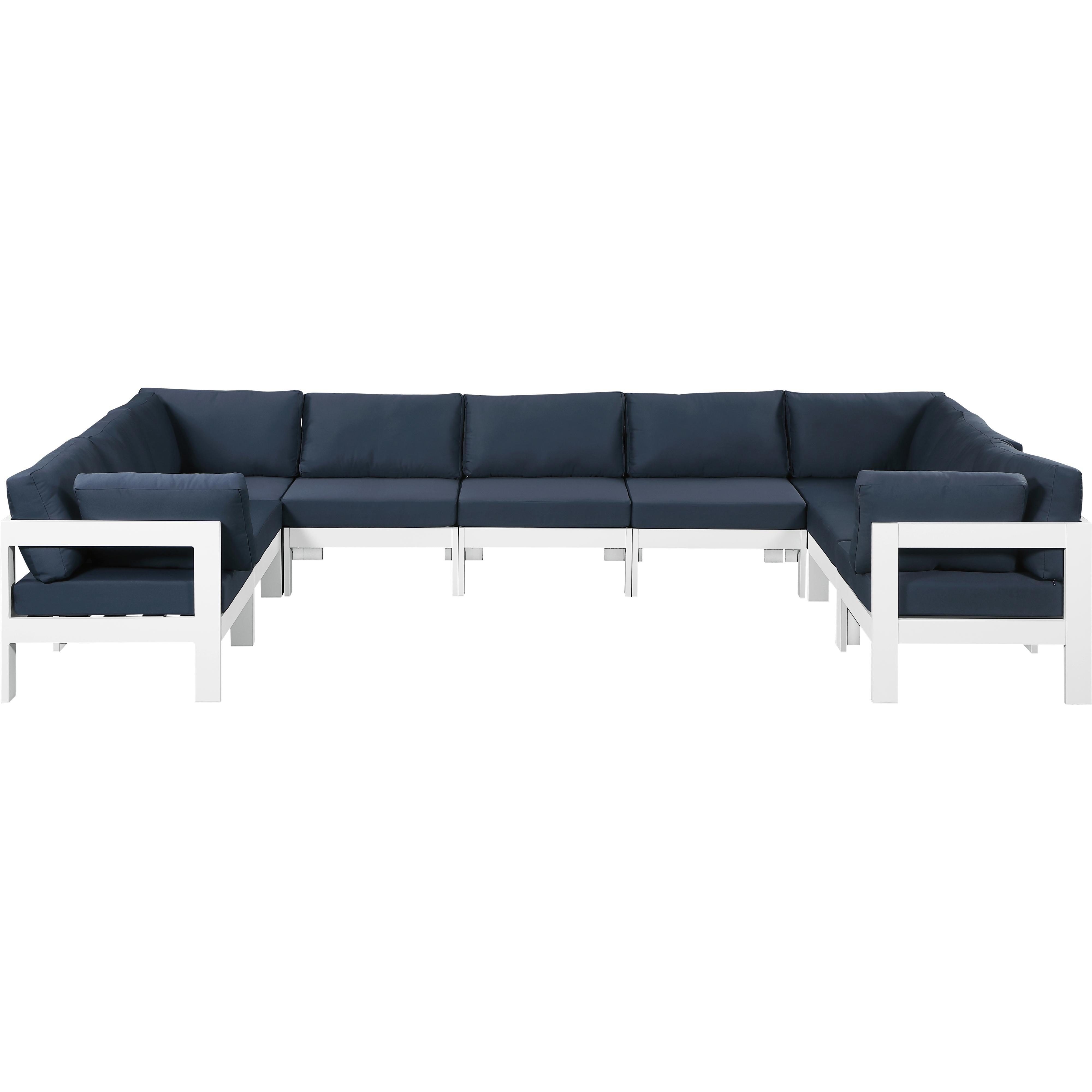 Meridian Nizuc Navy Water Resistant Fabric Outdoor Patio Modular Sectional