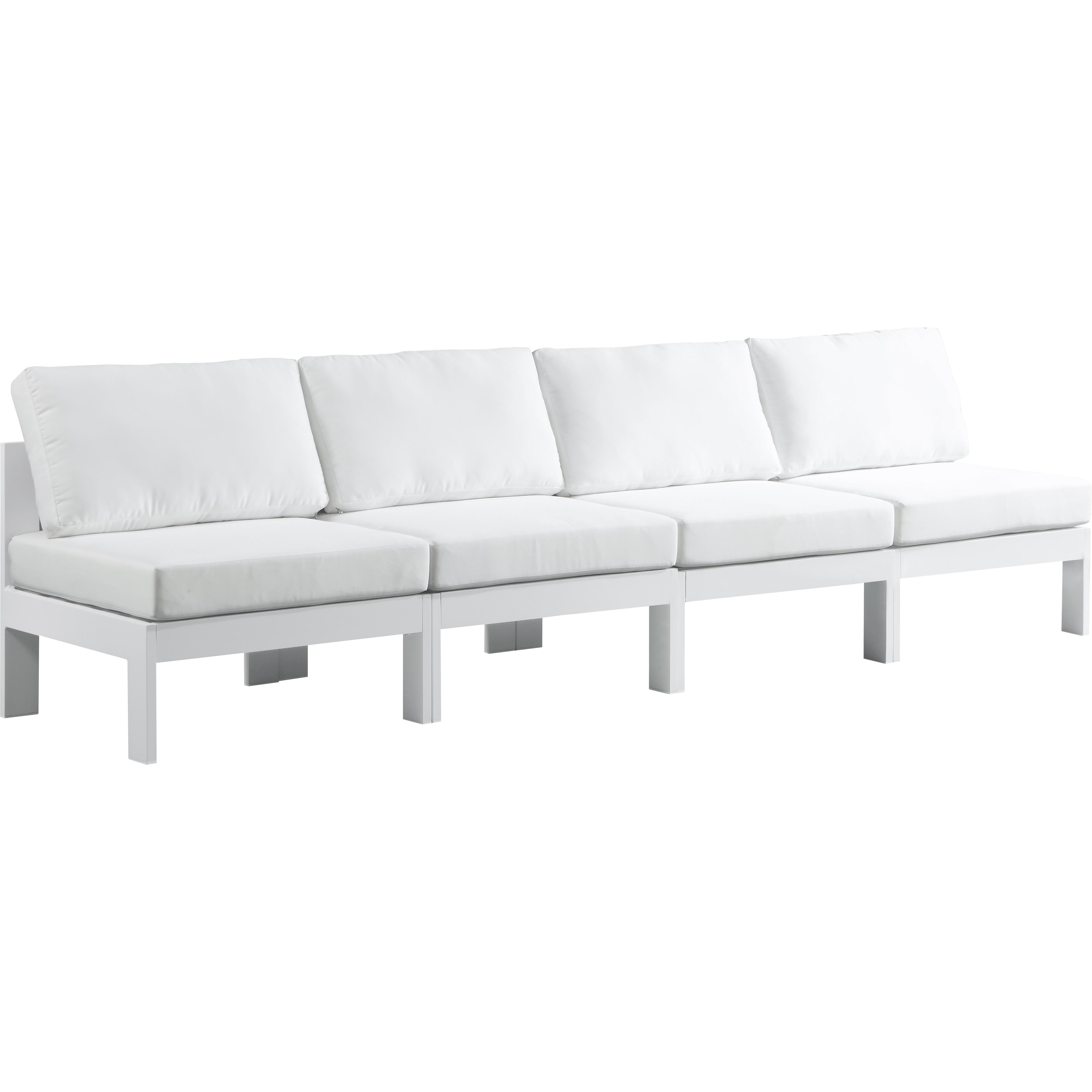 Meridian Nizuc White Water Resistant Fabric Outdoor Patio Modular Sofa