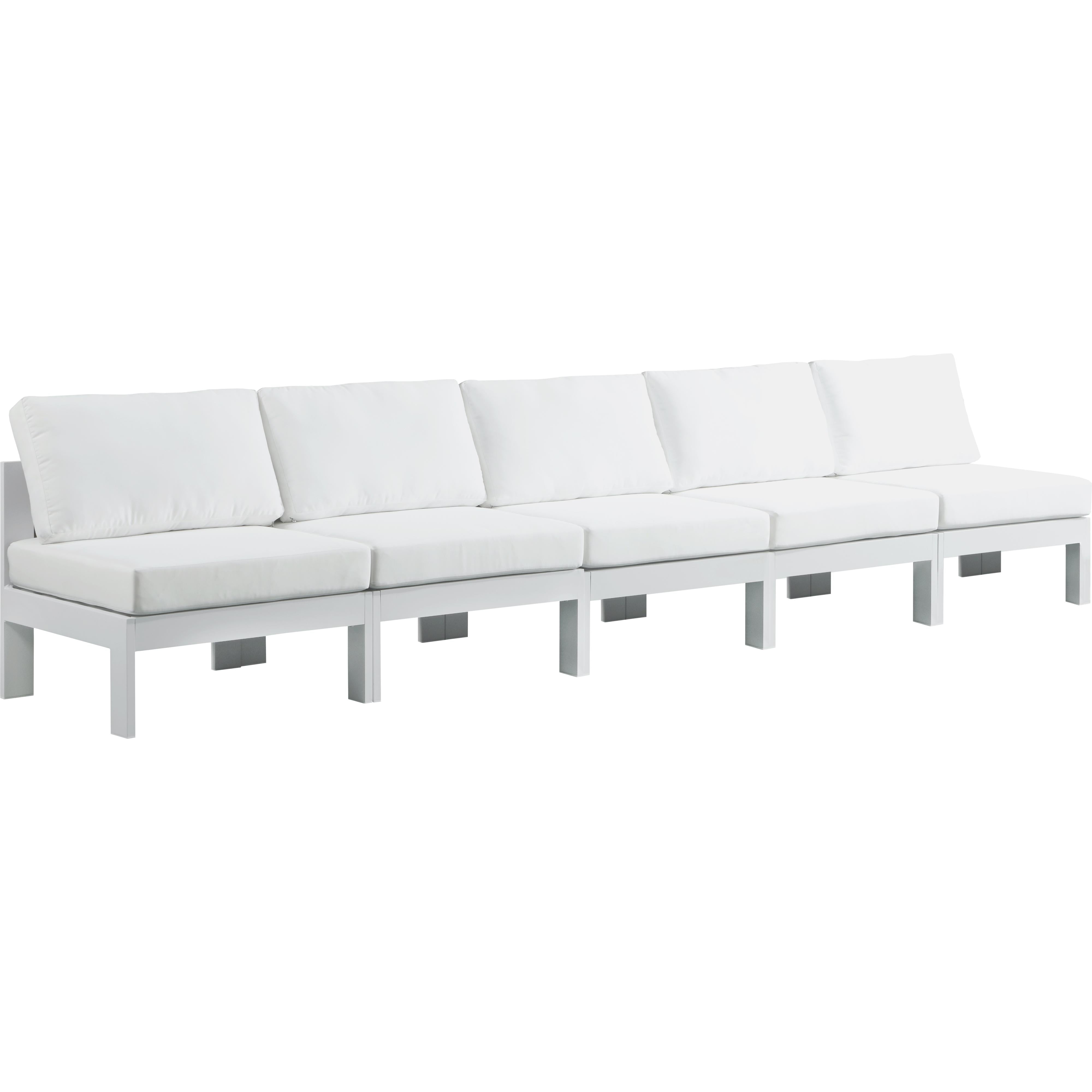 Meridian Nizuc White Water Resistant Fabric Outdoor Patio Modular Sofa