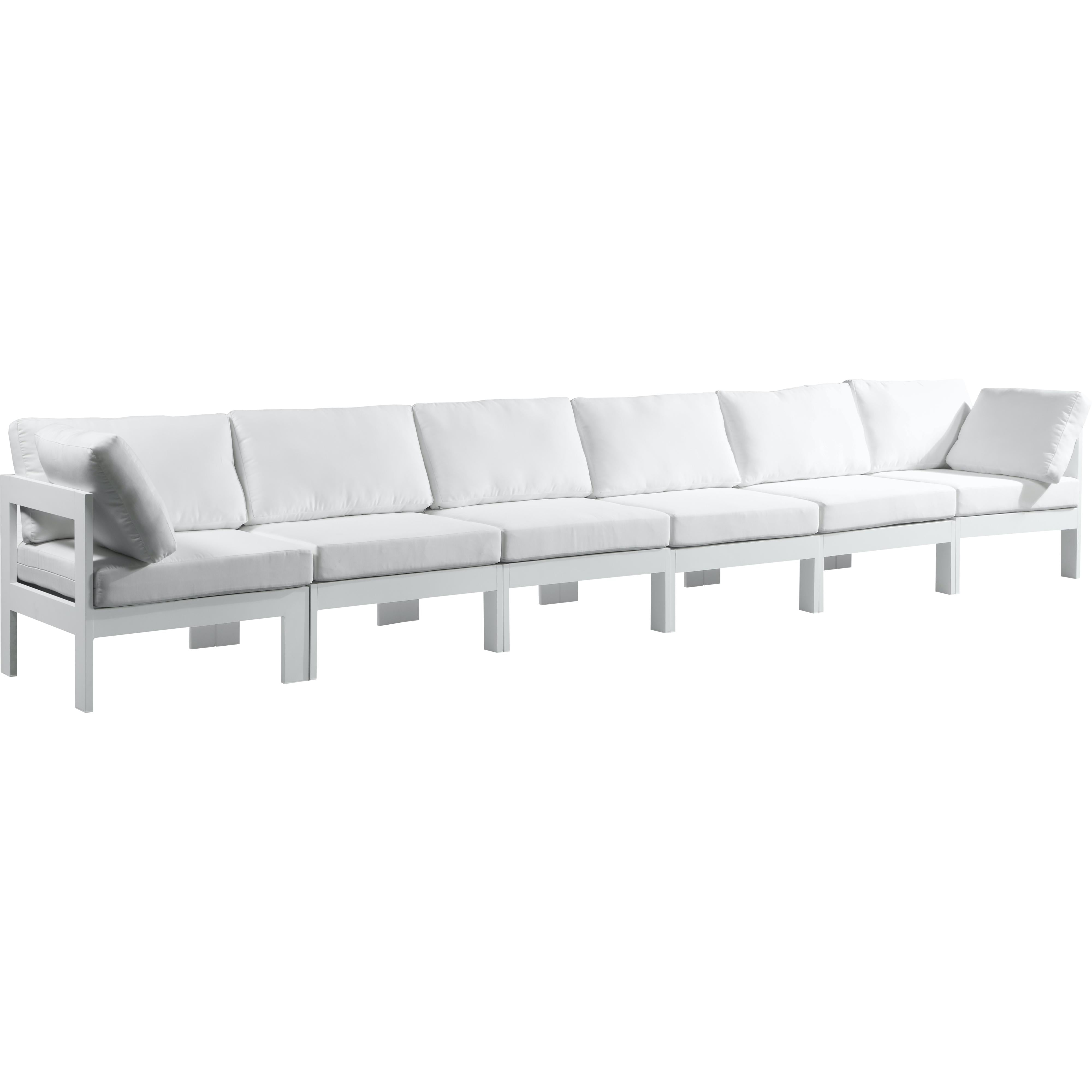 Meridian Nizuc White Water Resistant Fabric Outdoor Patio Modular Sofa