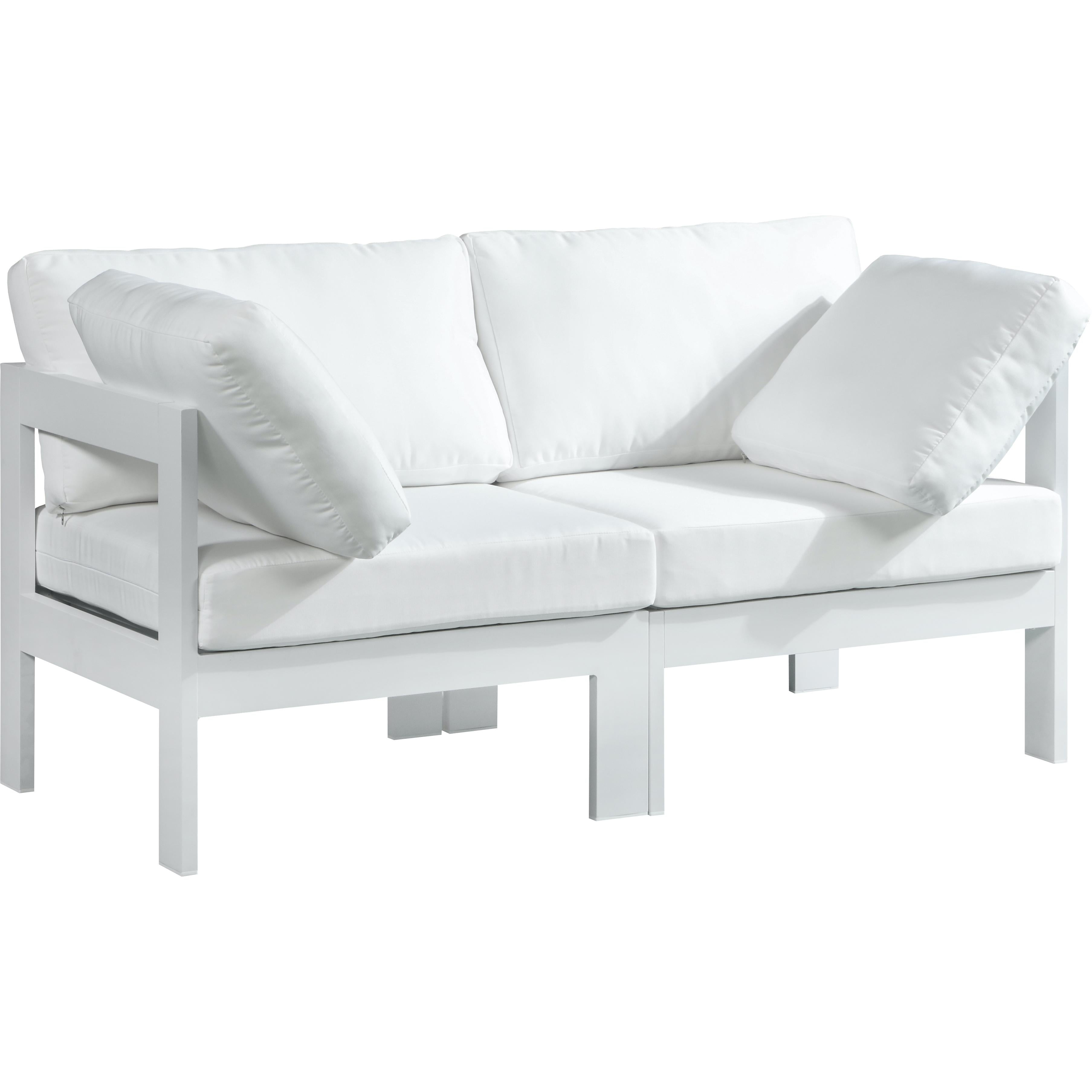 Meridian Nizuc White Water Resistant Fabric Outdoor Patio Modular Sofa