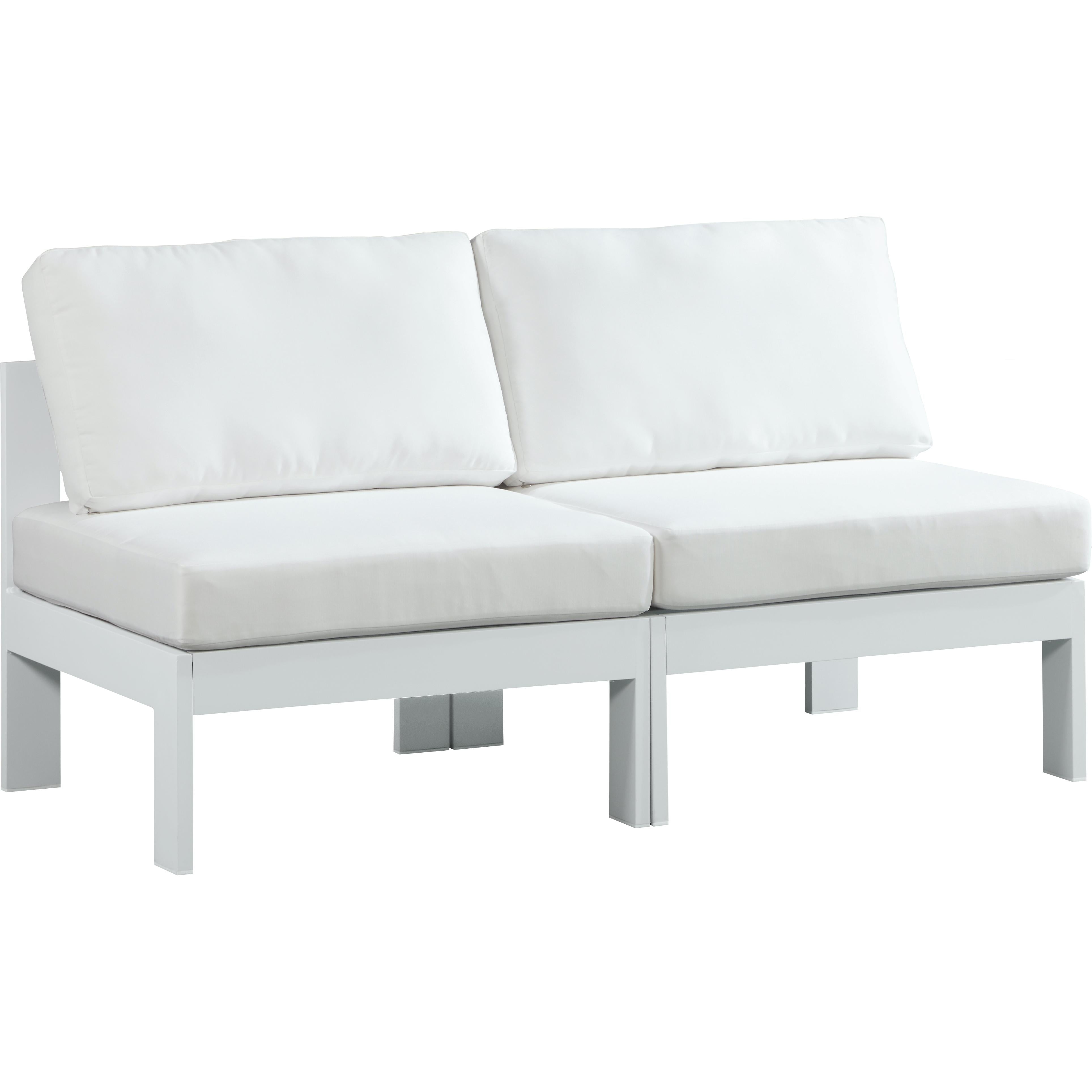 Meridian Nizuc White Water Resistant Fabric Outdoor Patio Modular Sofa