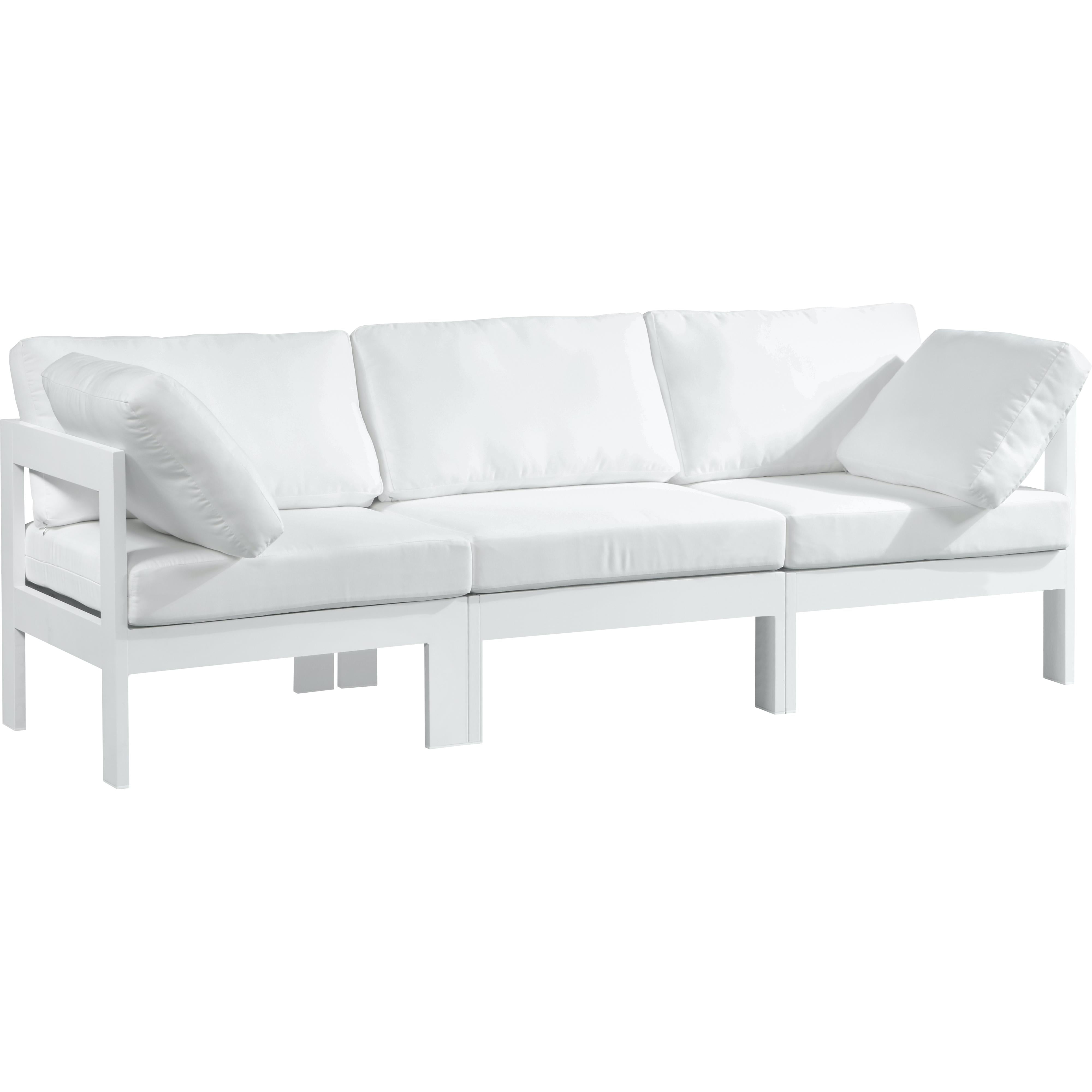 Meridian Nizuc White Water Resistant Fabric Outdoor Patio Modular Sofa