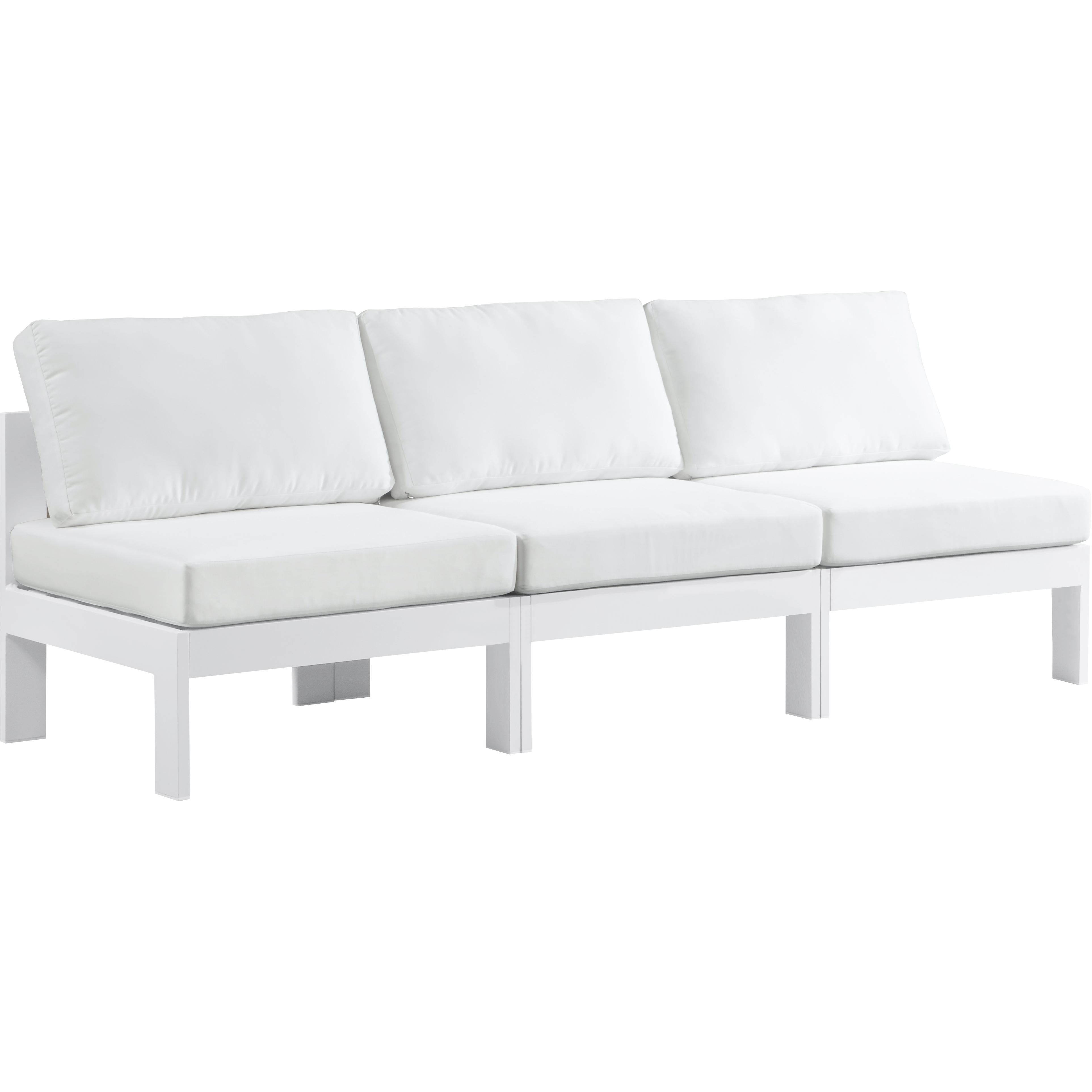Meridian Nizuc White Water Resistant Fabric Outdoor Patio Modular Sofa