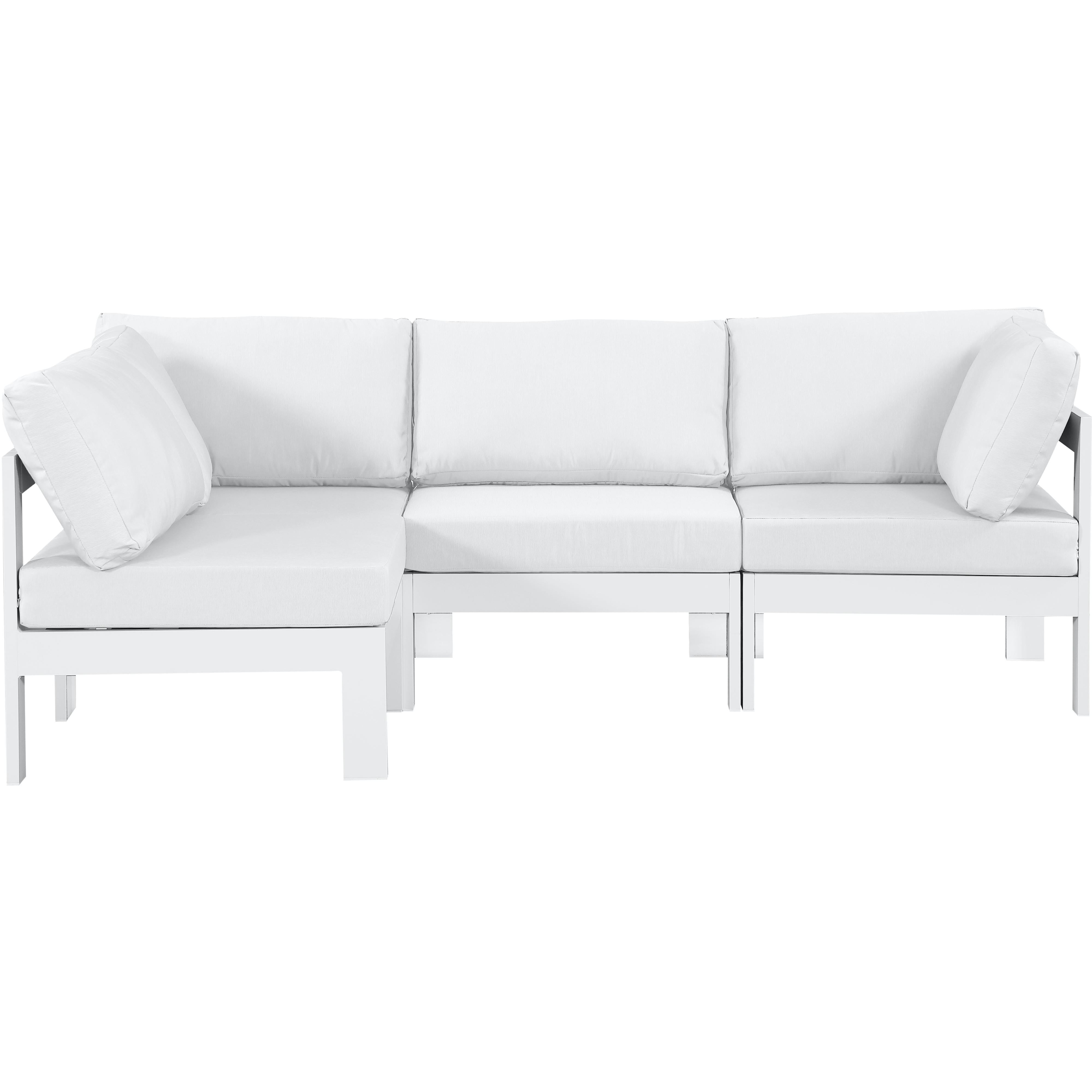 Meridian Nizuc White Water Resistant Fabric Outdoor Patio Modular Sectional