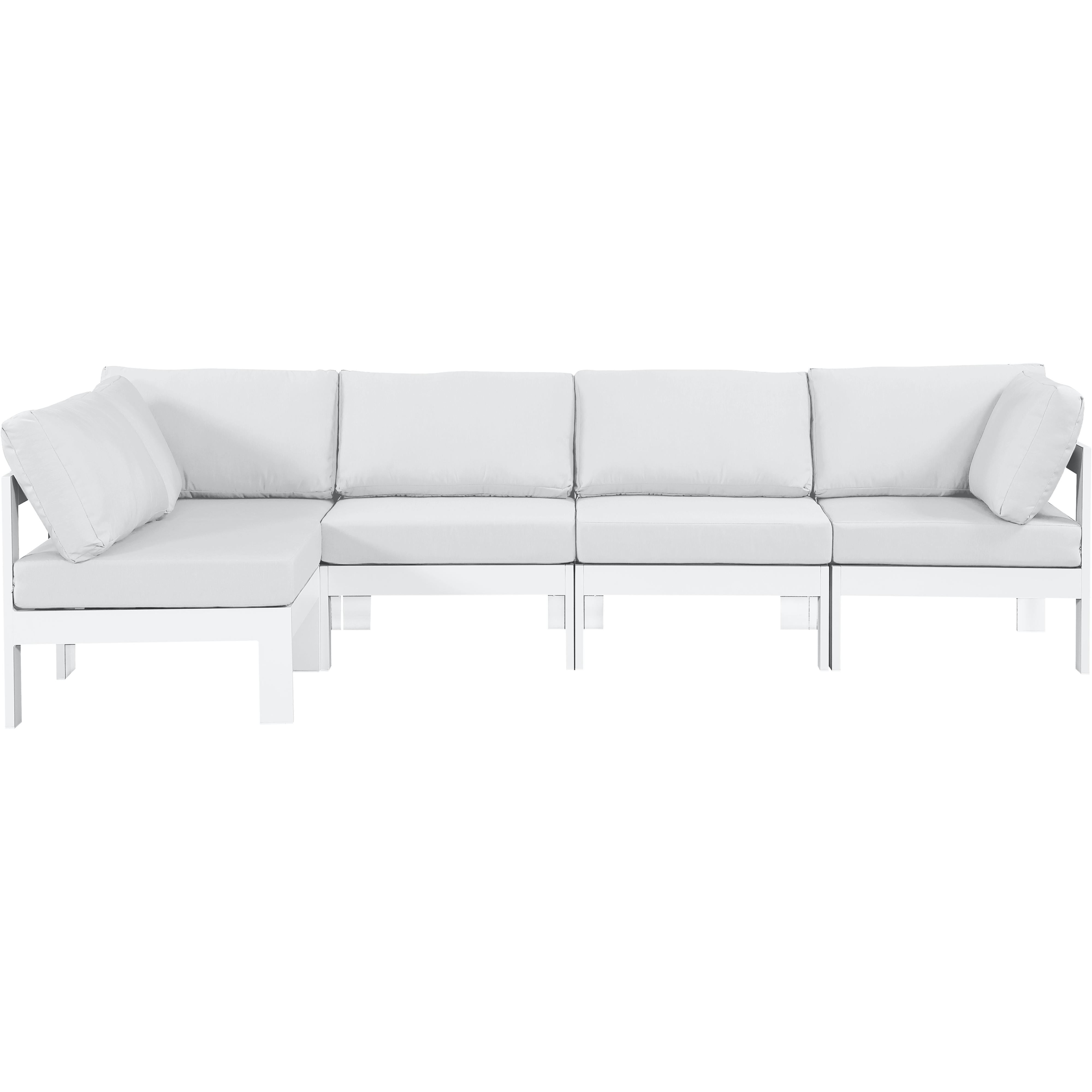 Meridian Nizuc White Water Resistant Fabric Outdoor Patio Modular Sectional