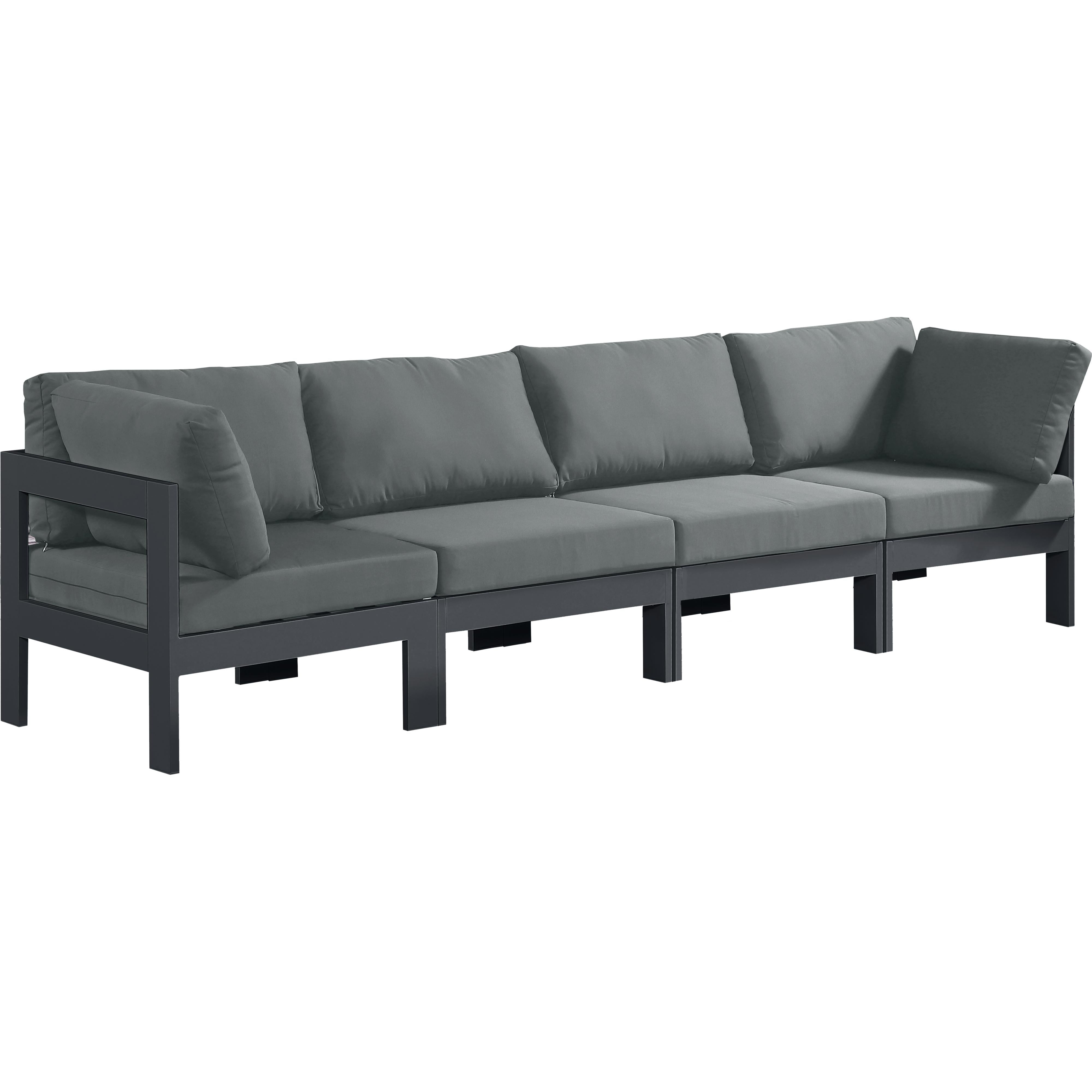 Meridian Nizuc Grey Water Resistant Fabric Outdoor Patio Modular Sofa