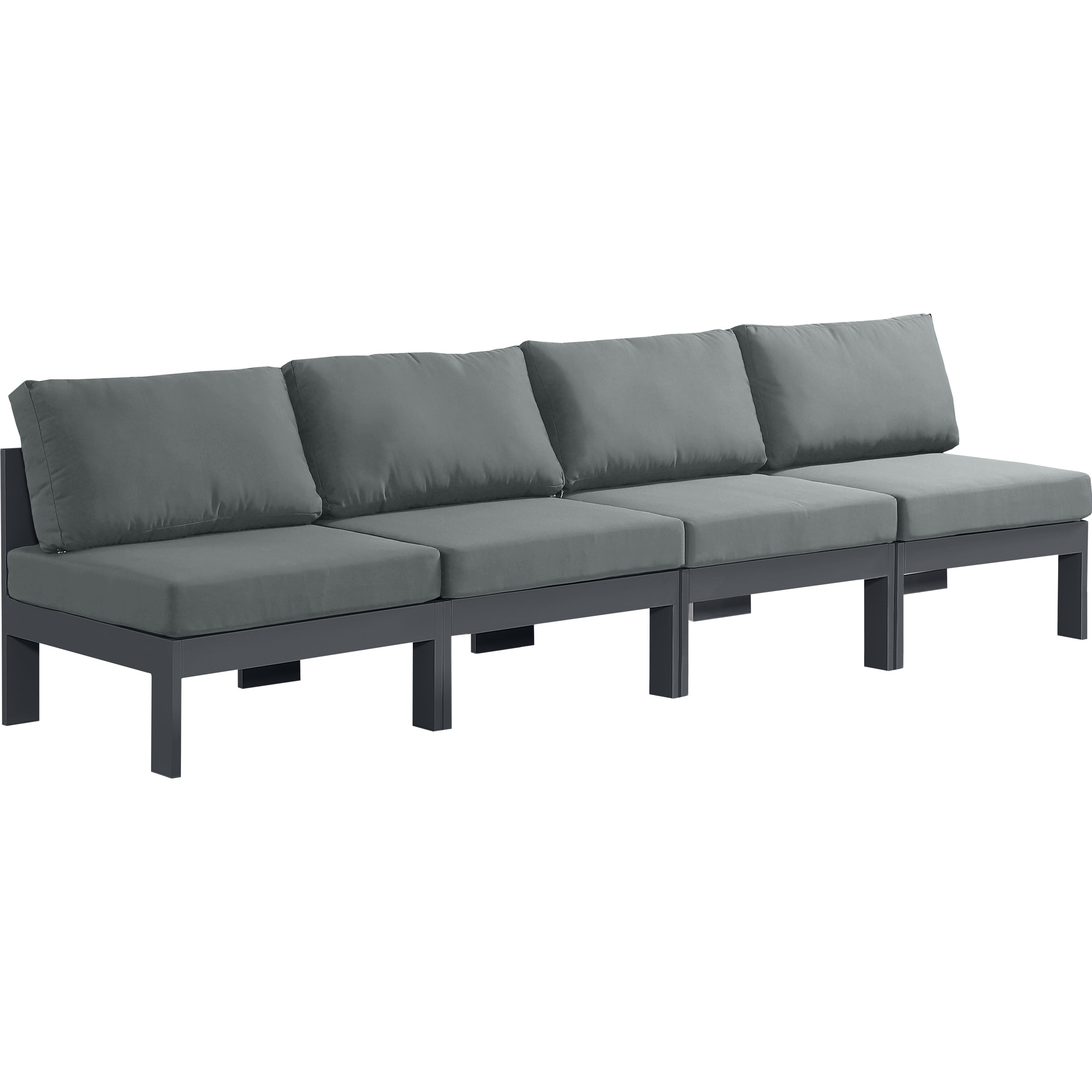 Meridian Nizuc Grey Water Resistant Fabric Outdoor Patio Modular Sofa